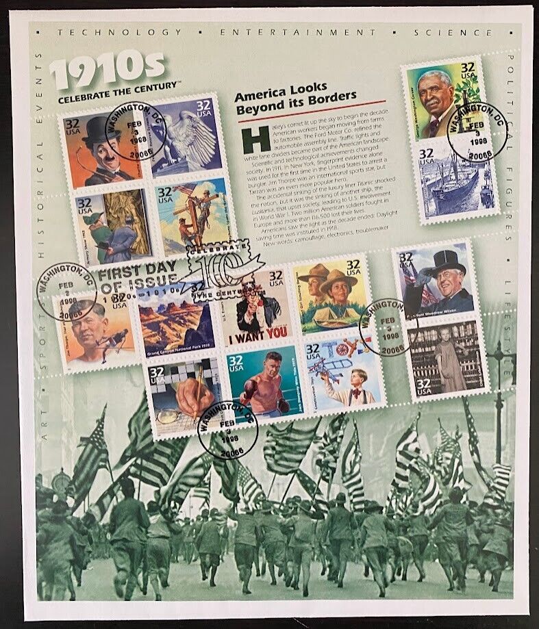 US Souvenir Stamps 1900s-1990s Celebrate the Century Lot of 51 sheets 765 Stamps