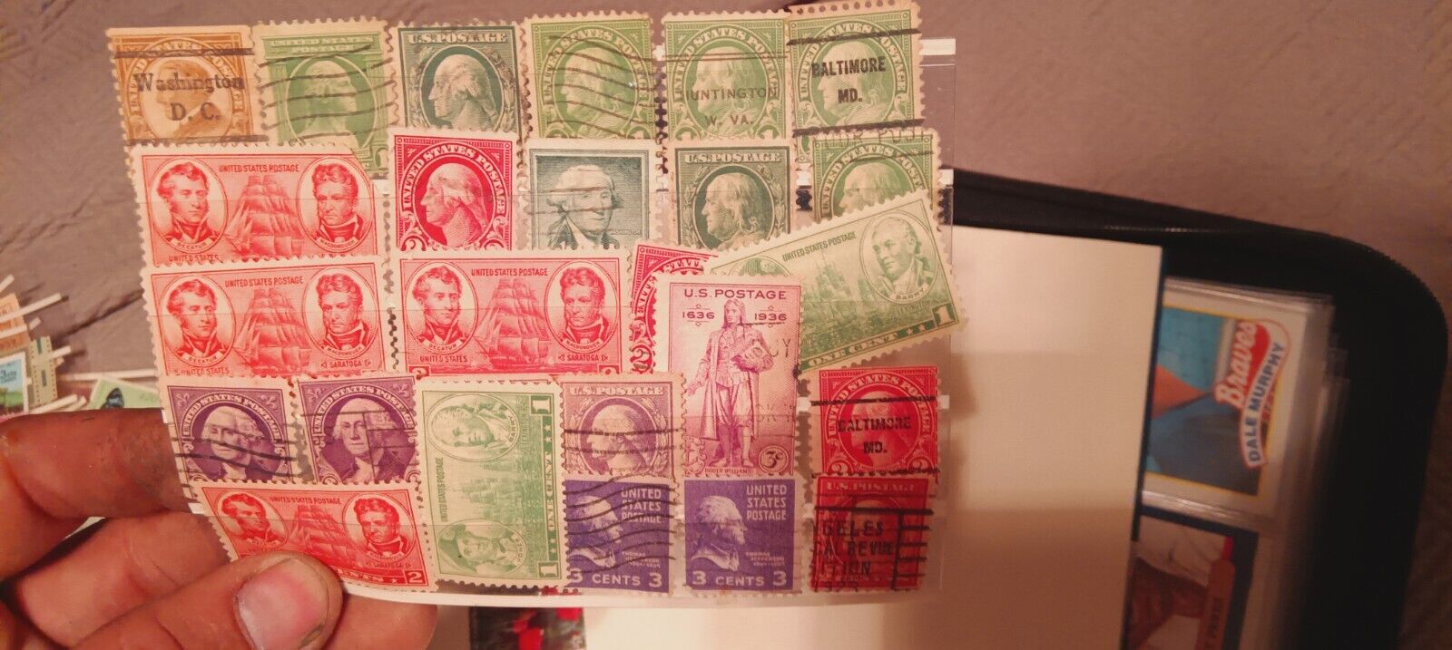  G Washington Stamp Green Line on 1909, B Franklin Green Line 1911,1900s B Frank