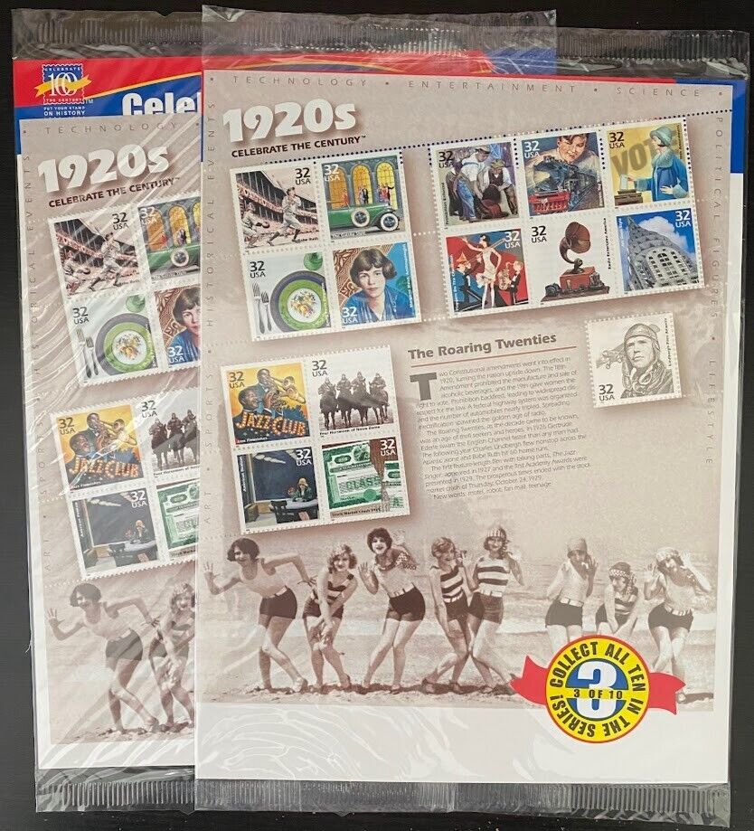 US Souvenir Stamps 1900s-1990s Celebrate the Century Lot of 51 sheets 765 Stamps