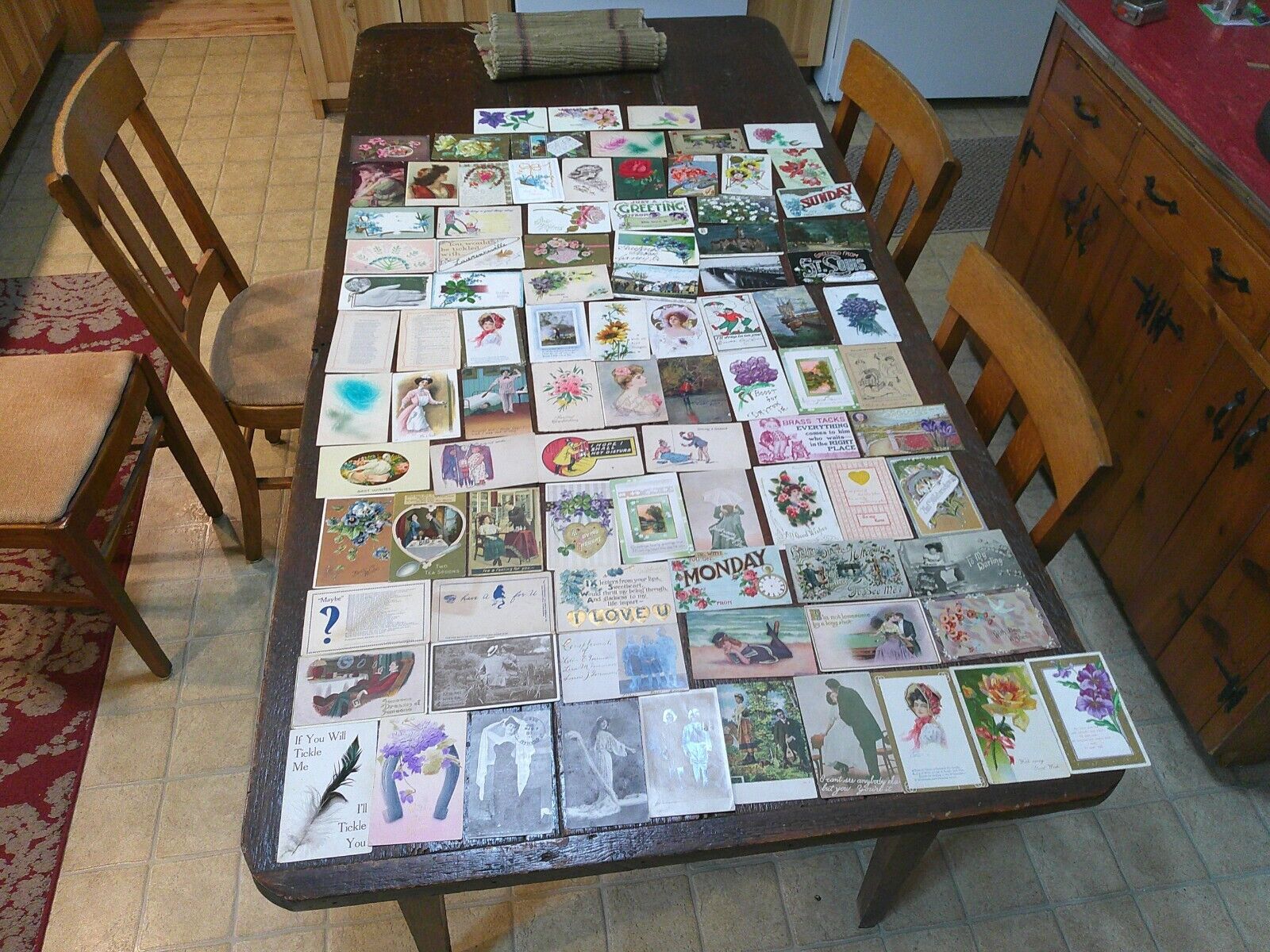 ANTIQUE LOT 91 MIXED POSTCARDS EARY 1900'S 1 CENT STAMPS