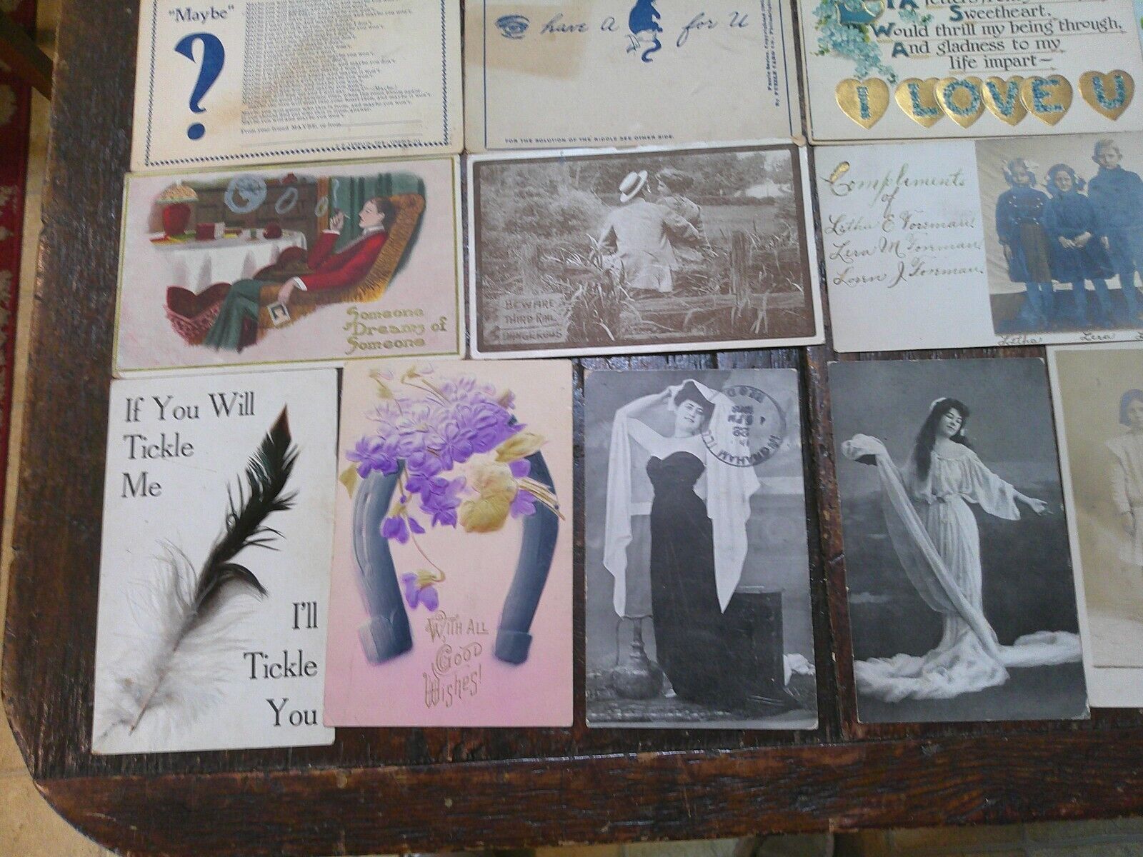 ANTIQUE LOT 91 MIXED POSTCARDS EARY 1900'S 1 CENT STAMPS