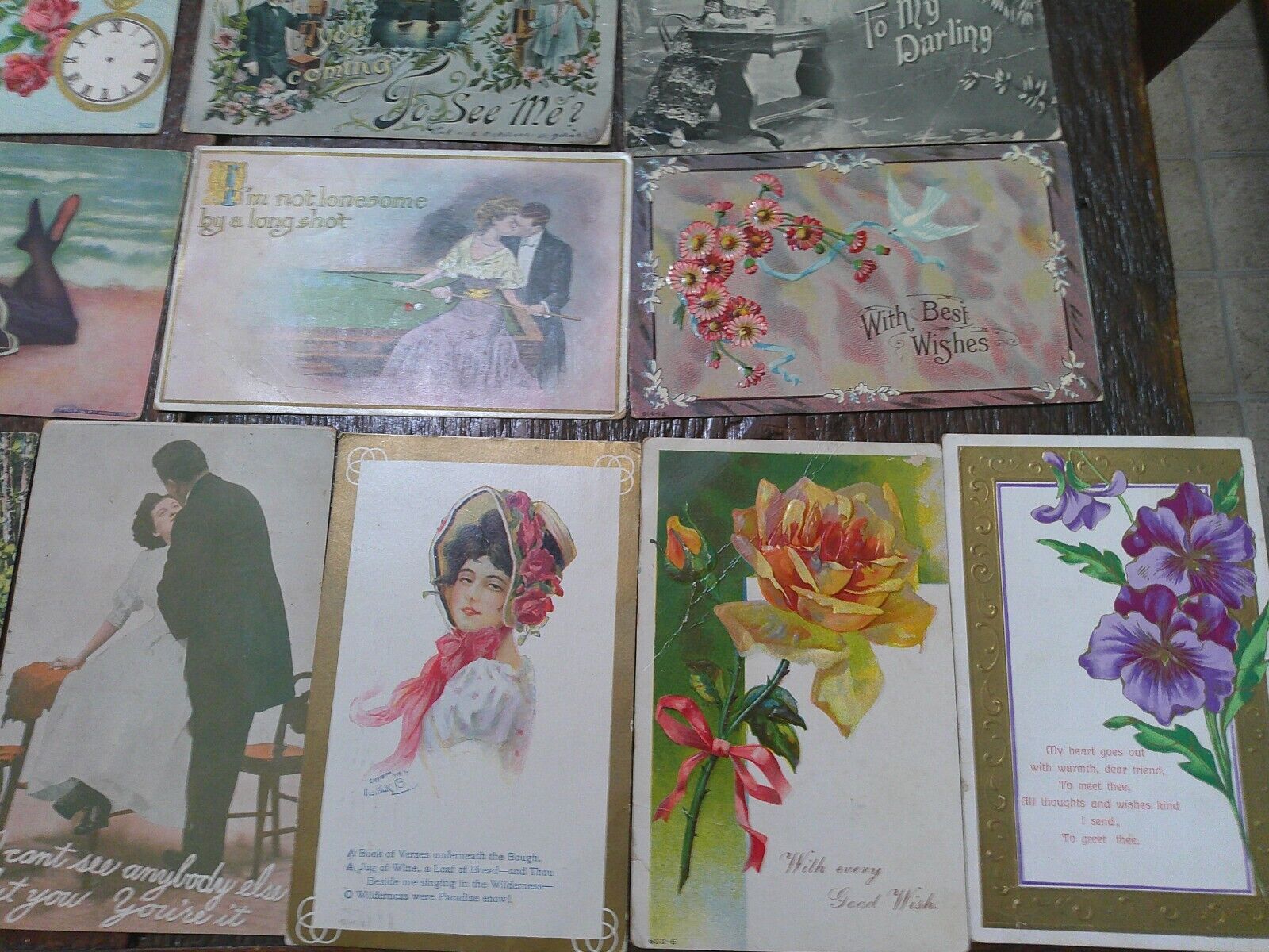 ANTIQUE LOT 91 MIXED POSTCARDS EARY 1900'S 1 CENT STAMPS