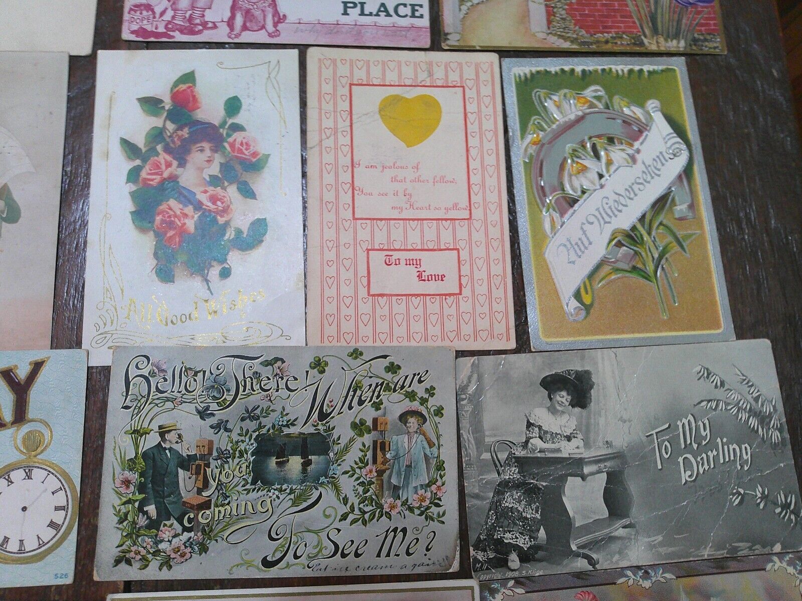 ANTIQUE LOT 91 MIXED POSTCARDS EARY 1900'S 1 CENT STAMPS