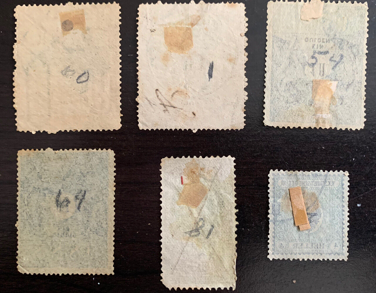 Austria - Hungary empire set of 1800's revenues  Stempelmarken fiscal