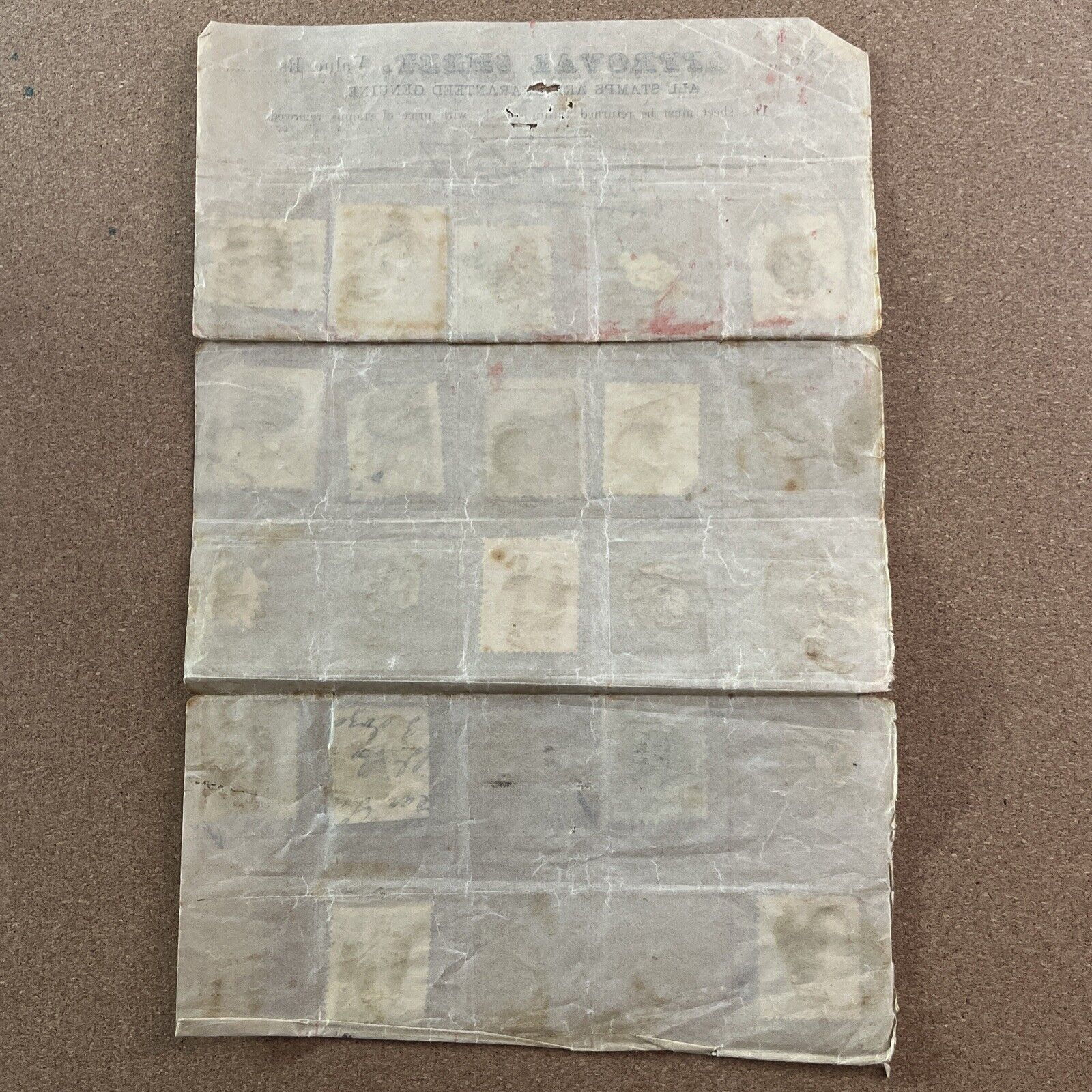 VINTAGE STAMP LOT (14)Vintage Approval Sheet  1800’s Franklin Egypt S1E
