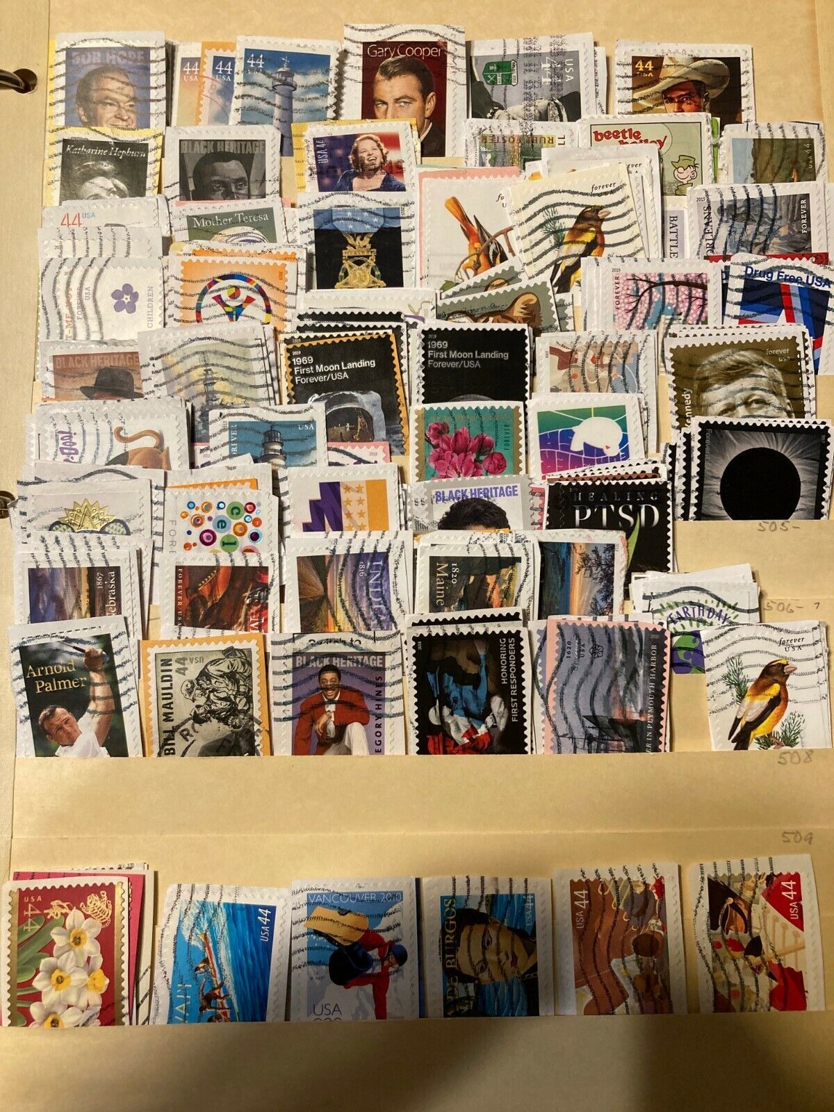100 used U.S. stamps all different 1800's - 2021. Very Fine. 1 cent to Forever