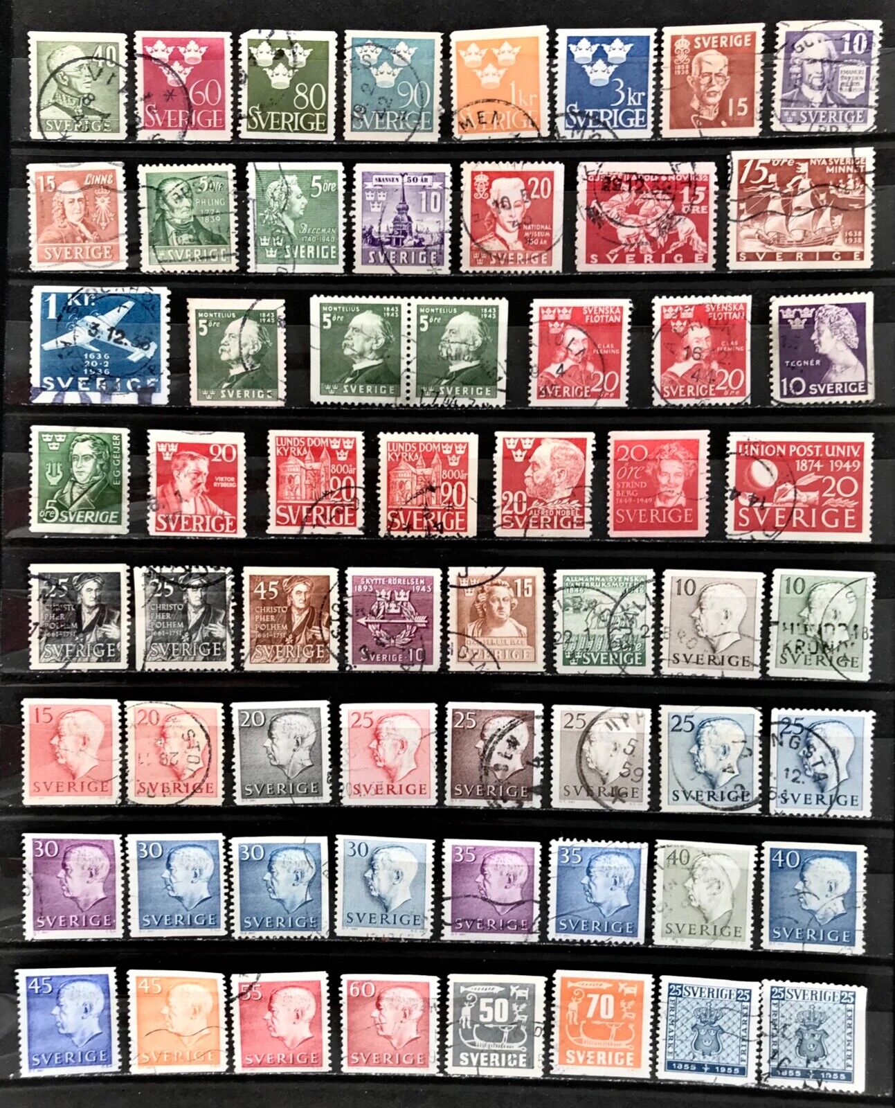 SWEDEN Stamp Collection 1800’s-1900’s 6 Pages Used
