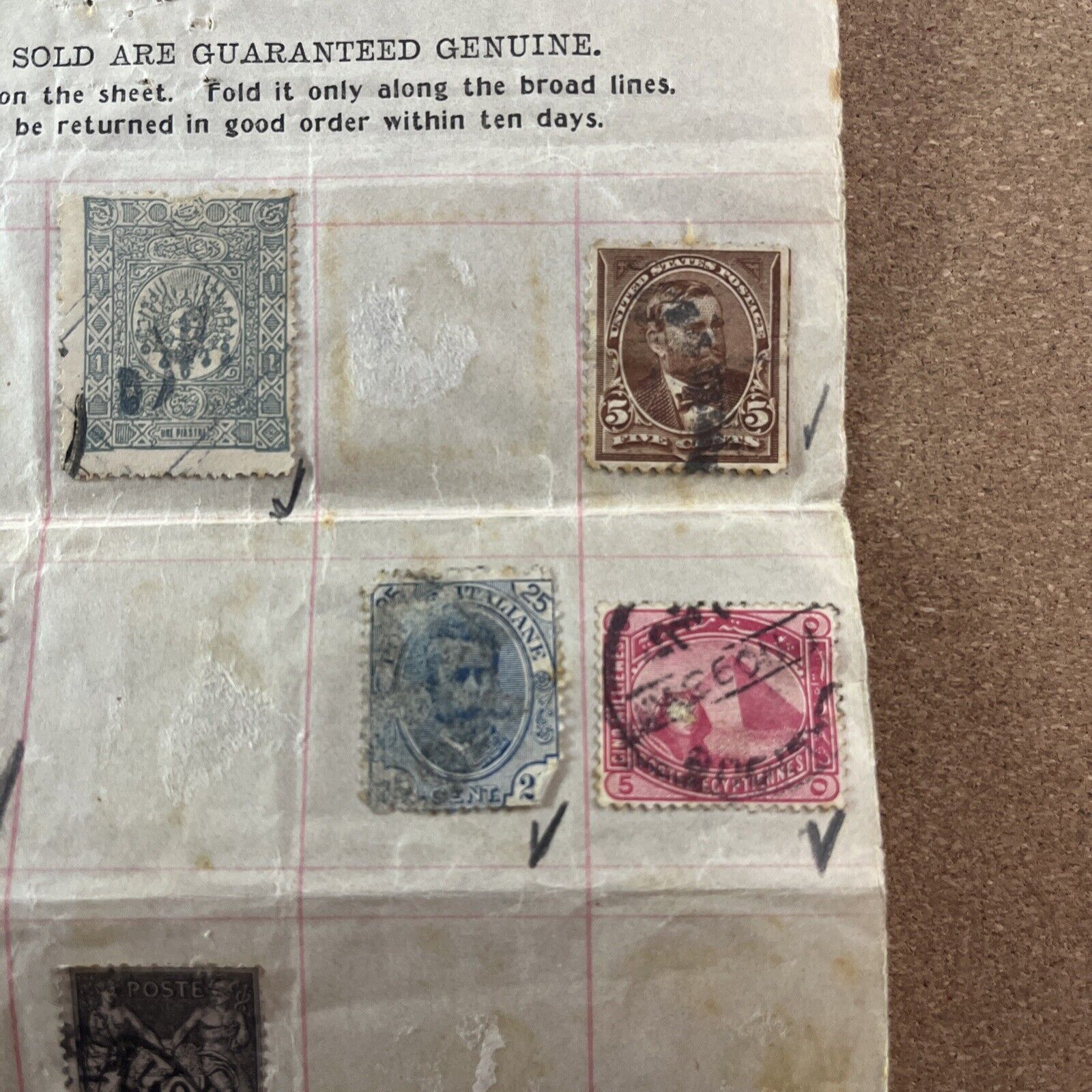 VINTAGE STAMP LOT (16)Vintage Approval Sheet  1800’s Ottoman Empire Blue S1D