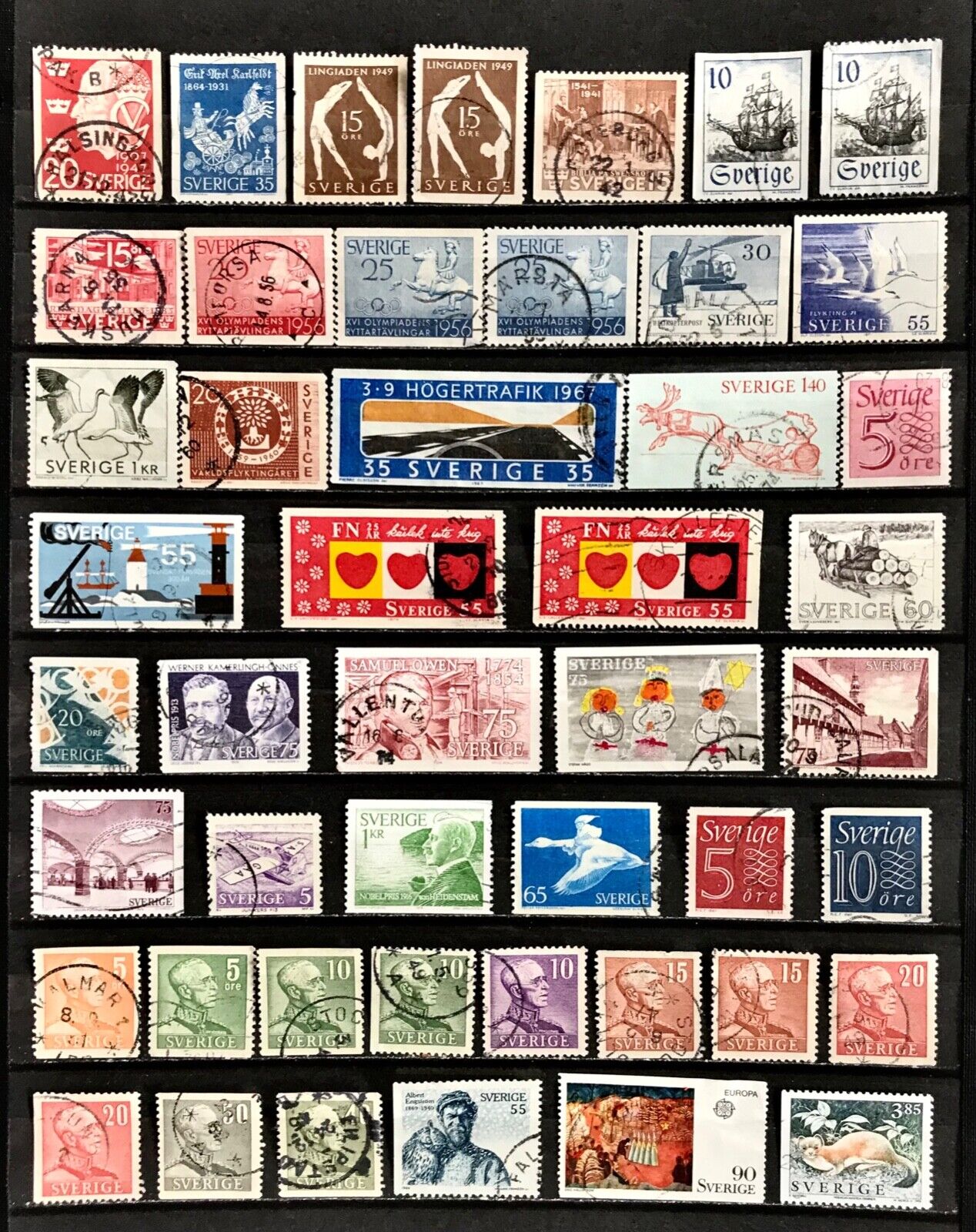 SWEDEN Stamp Collection 1800’s-1900’s 6 Pages Used