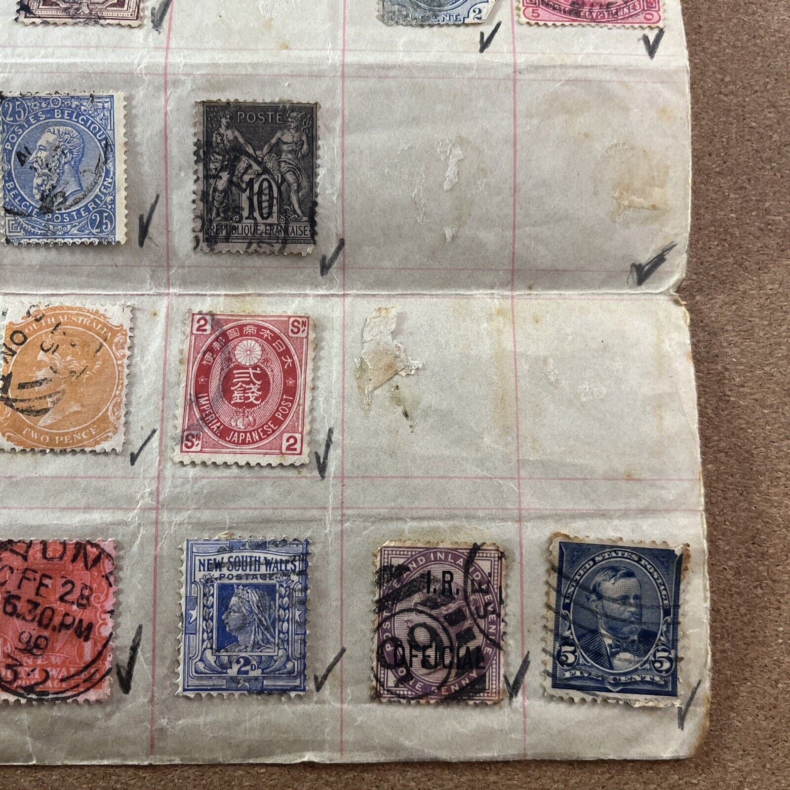 VINTAGE STAMP LOT (16)Vintage Approval Sheet  1800’s Ottoman Empire Blue S1D