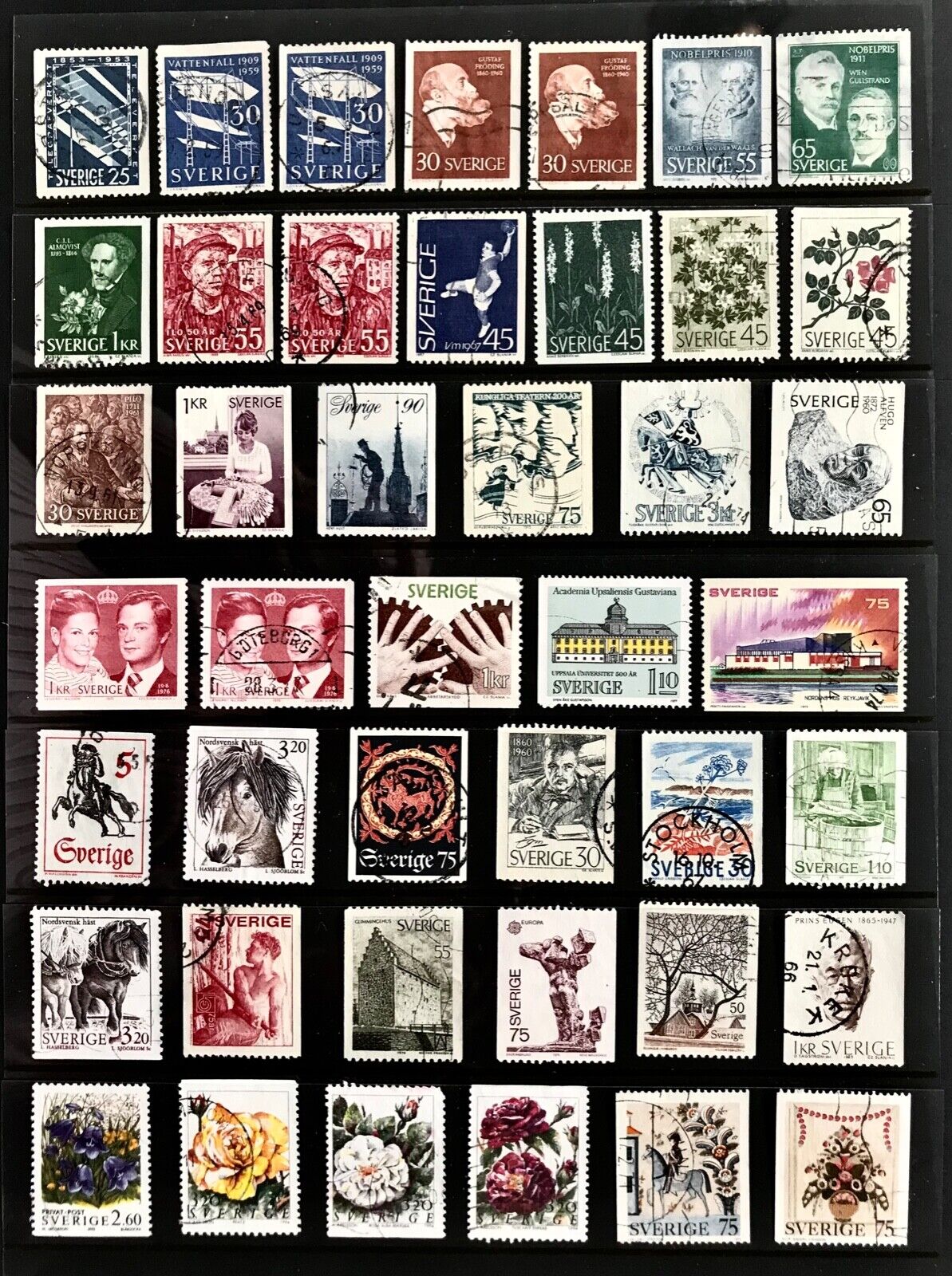 SWEDEN Stamp Collection 1800’s-1900’s 6 Pages Used