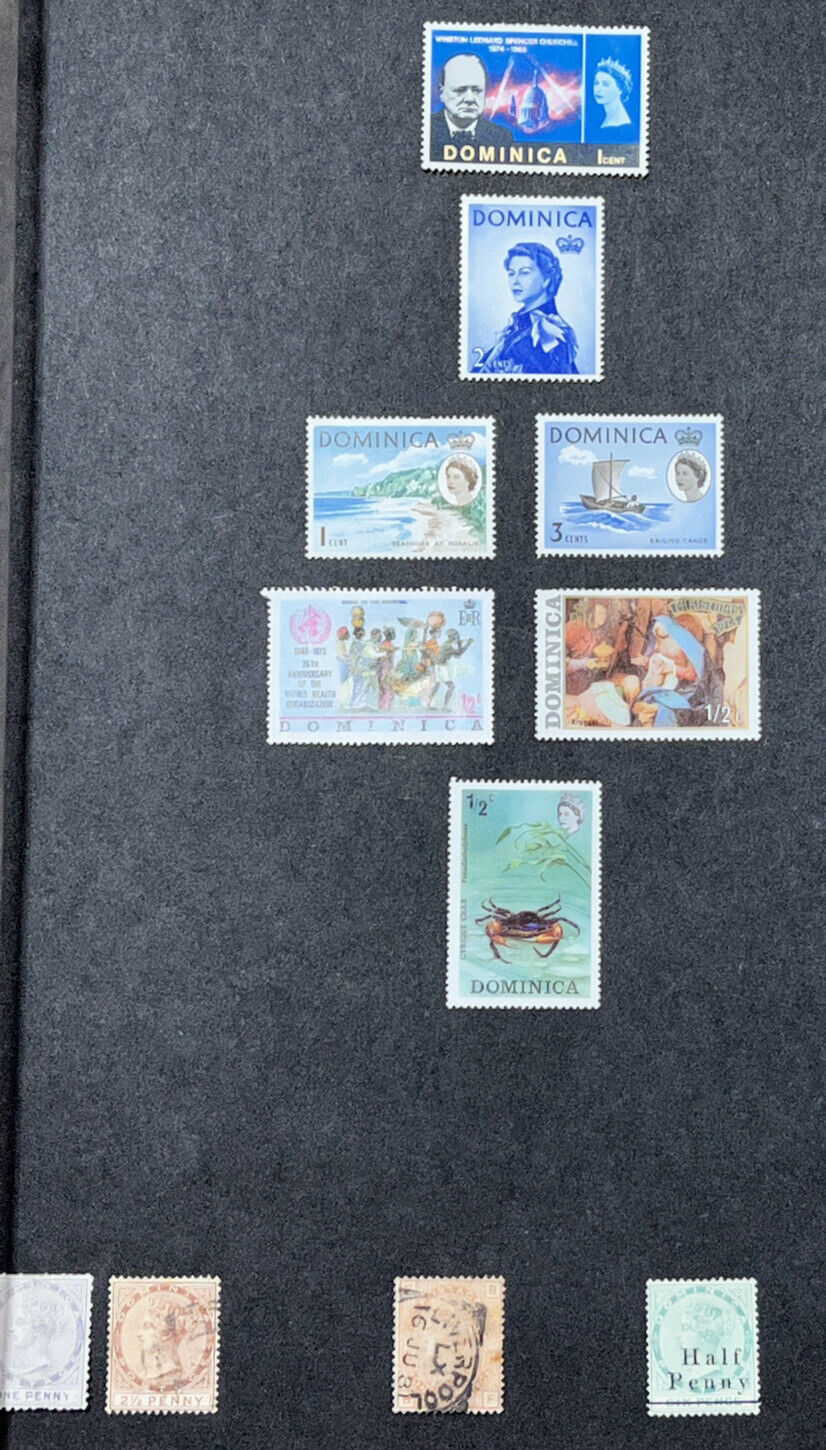 1800s AND QUEEN ELIZABETH II DOMINICA STAMP COLLECTION MINT USED LOT