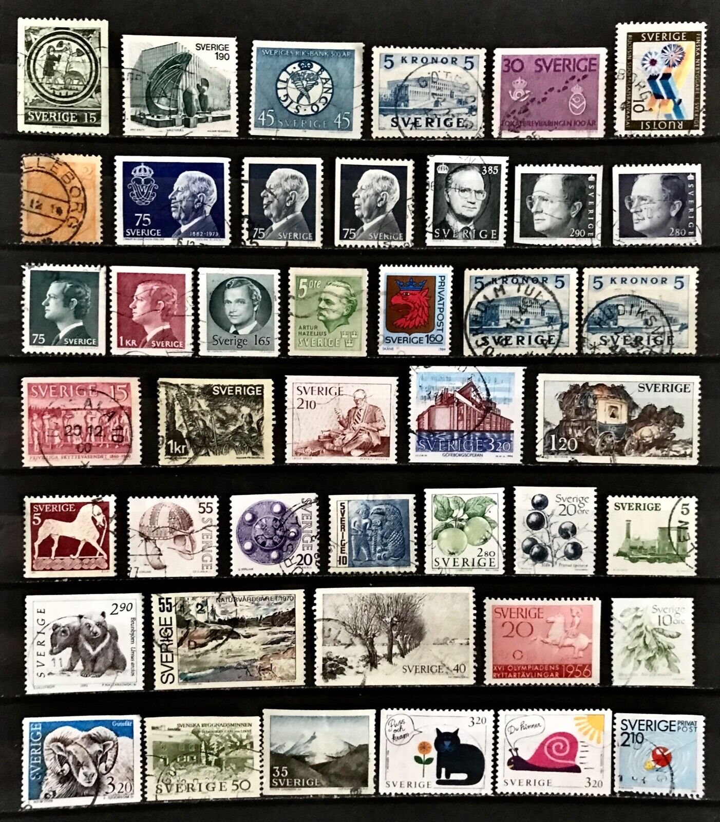 SWEDEN Stamp Collection 1800’s-1900’s 6 Pages Used