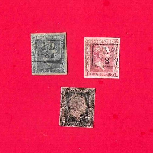 3-1800's Germany Stamps ( Prussia ) Used