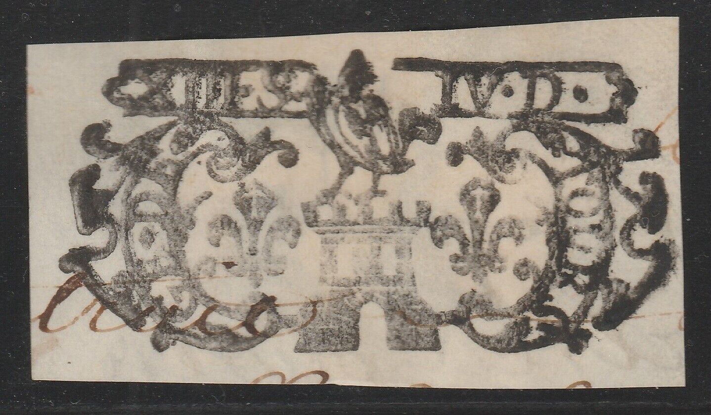 France OLD Revenue Fiscal Stamp- n34 - date= early 1700's or 1600's? on Vellum
