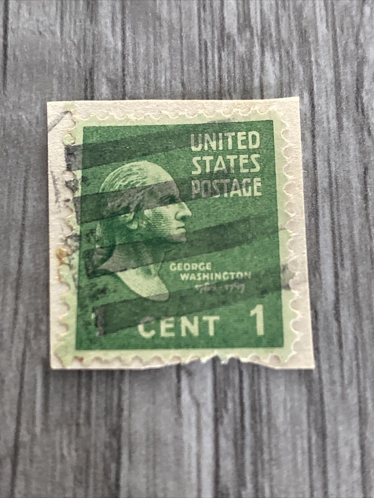 RARE VINTAGE 1 CENT GEORGE WASHINGTON U.S. POSTAGE STAMP 1789-1797