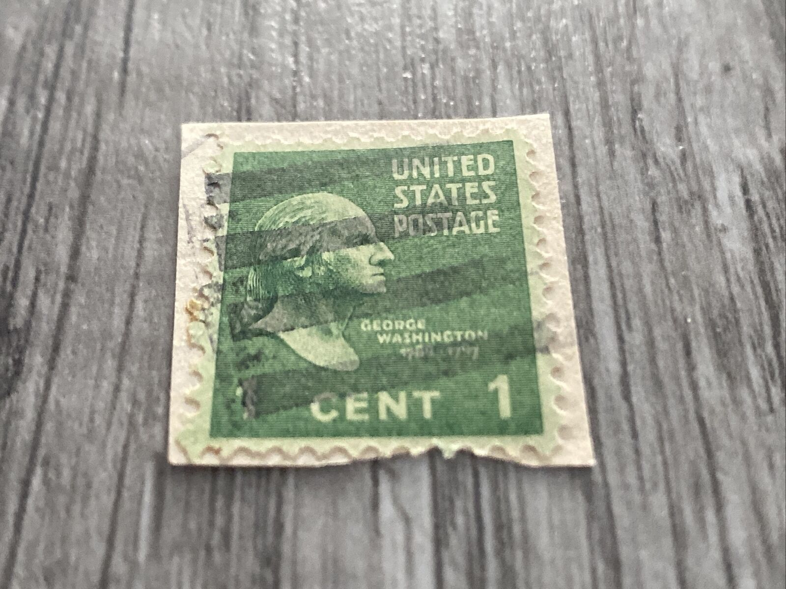 RARE VINTAGE 1 CENT GEORGE WASHINGTON U.S. POSTAGE STAMP 1789-1797