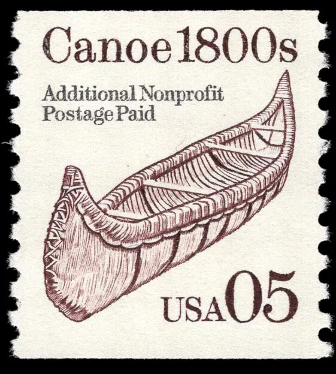 Canoe 1800s 3000 Stamp Roll