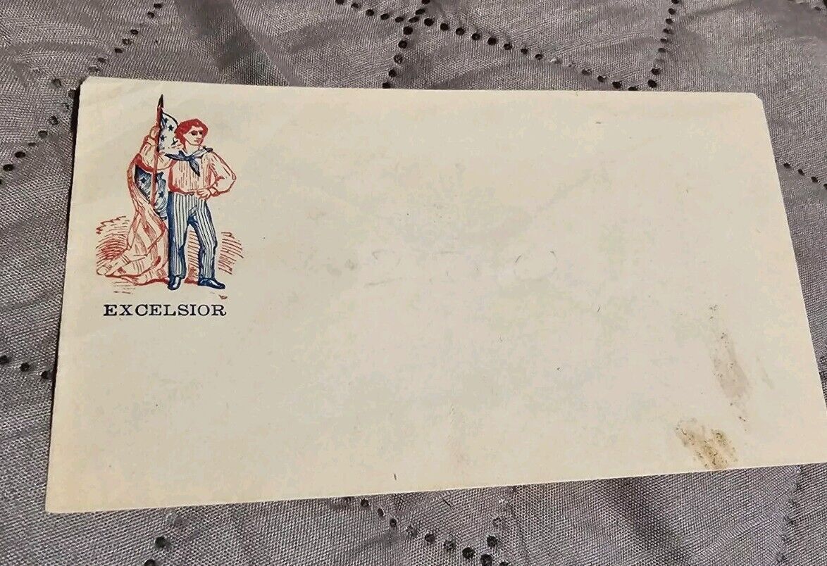 Original Civil War patriotic envelope Lot of 3 Excelsior Flag Covers 1800s