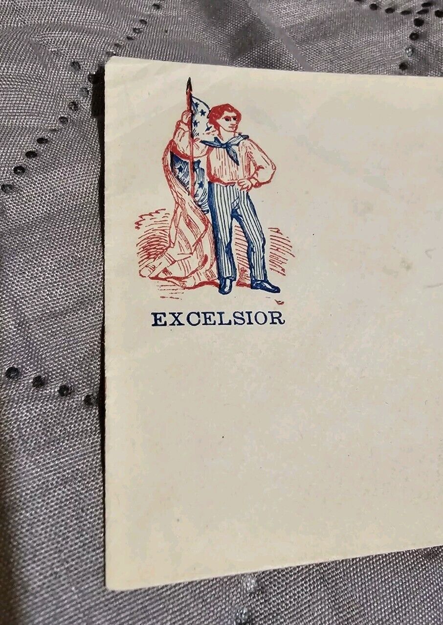 Original Civil War patriotic envelope Lot of 3 Excelsior Flag Covers 1800s