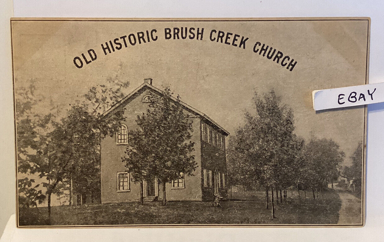 OLD BRUSH CREEK HISTORIC 1700’s CHURCH IRWIN PA ONE CENT STAMP BOX Rare Postcard