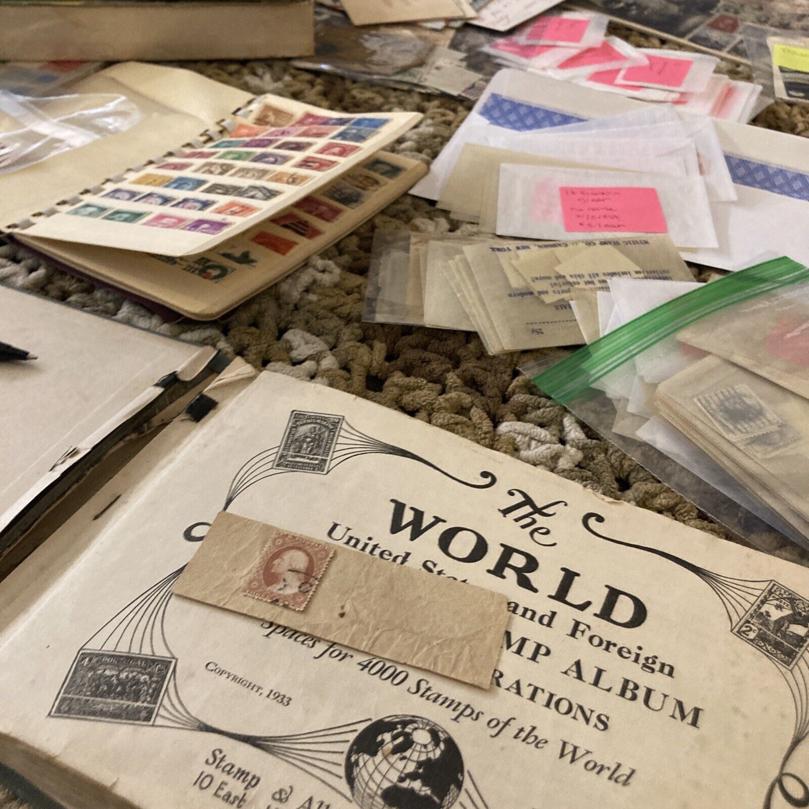 Hundreds Of Late 1800’s-early 1900’s Loose stamps, Stamp Books,US & Foreign.