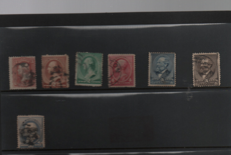 7 U.S. STAMPS FROM 1800s ALL USED
