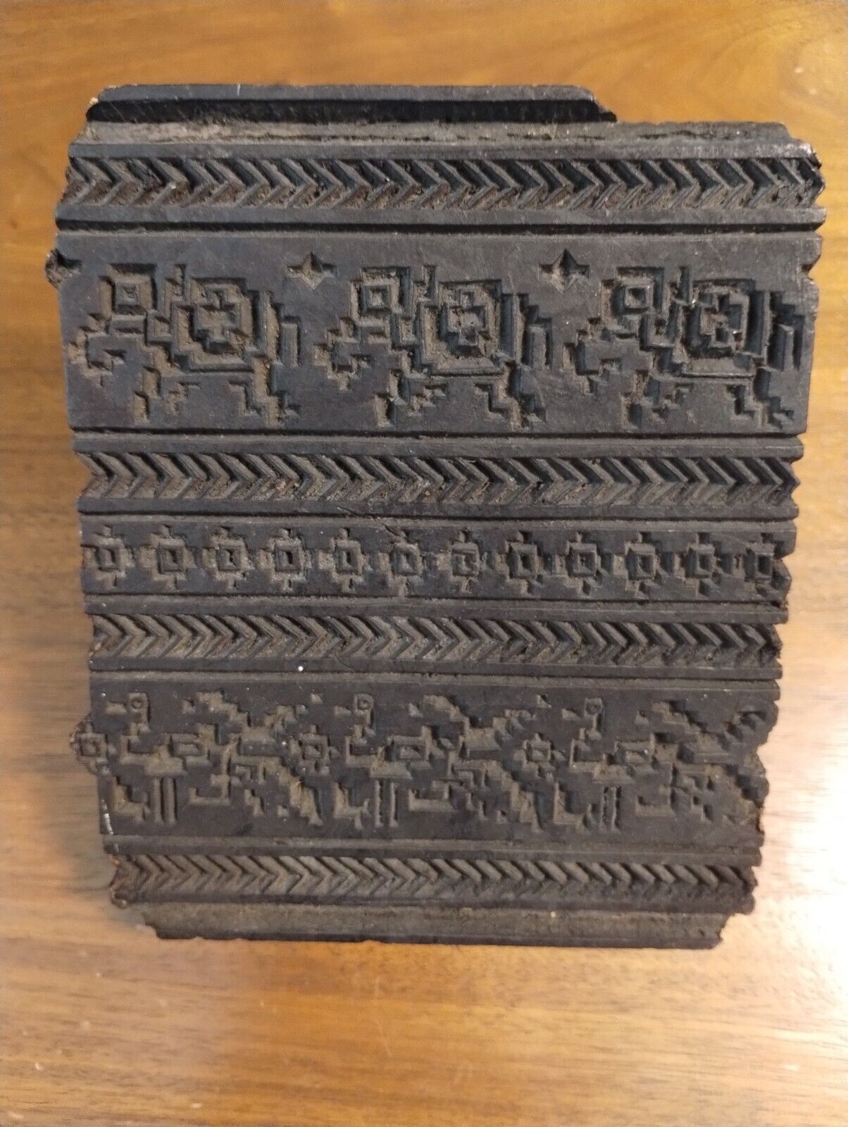 Very Rare Antique Wall Pattern Stamp Elephants And Ostriches 1700s-Early 1800s
