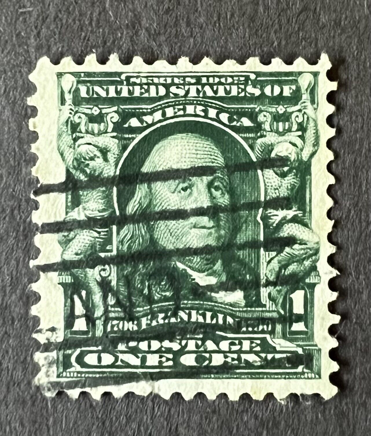 Benjamin Franklin 1706_1790, One Cent Rare Postage Stamp Real Nice