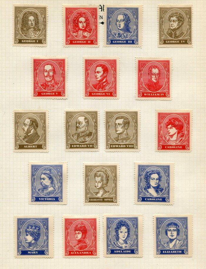 1700s Forward British Royalty Reklamemarke Poster Stamps (18 stamps)