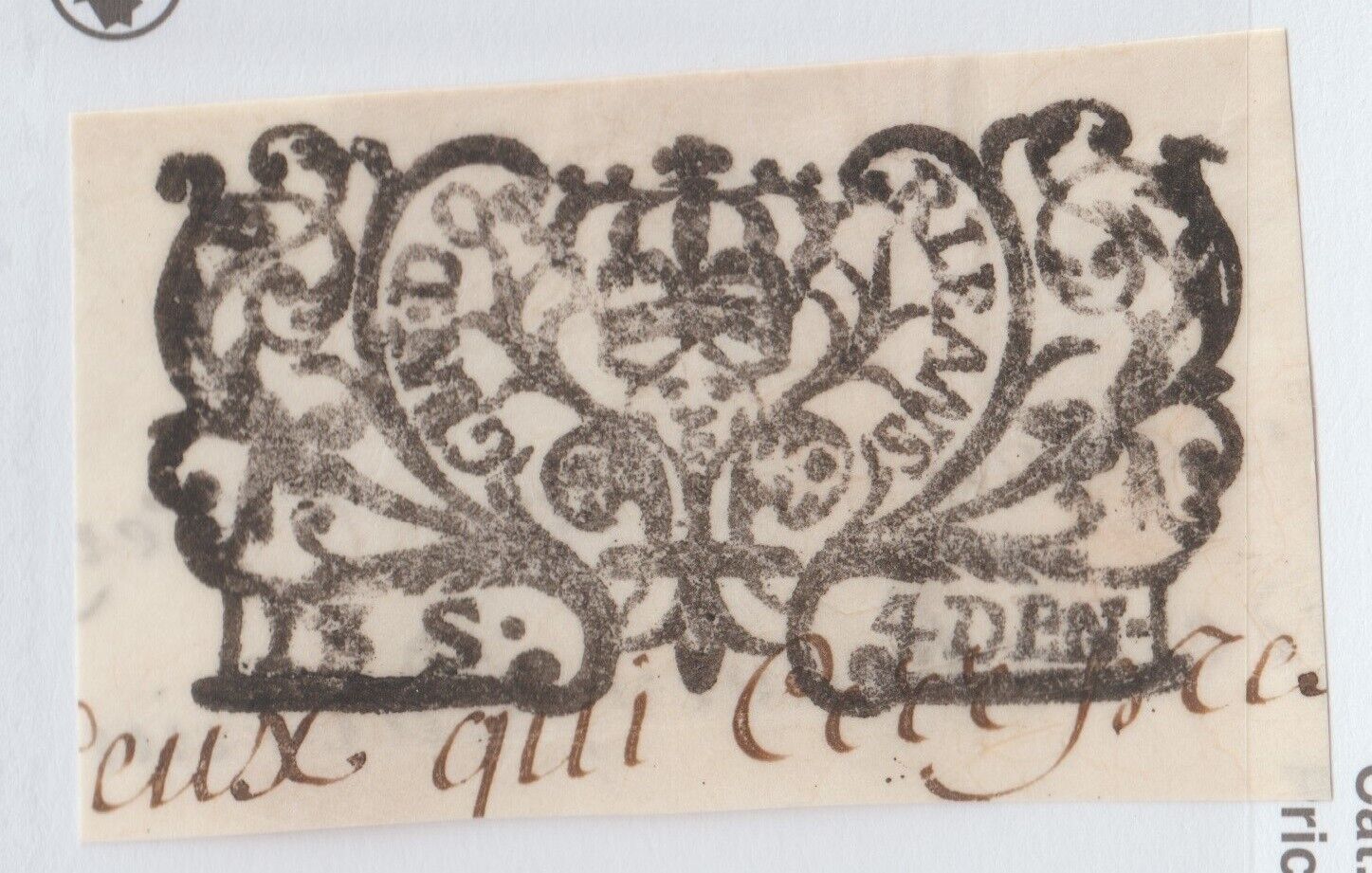France revenue fiscal stamp 9-25-22 Cinderella OLD! 1700's or late 1600's