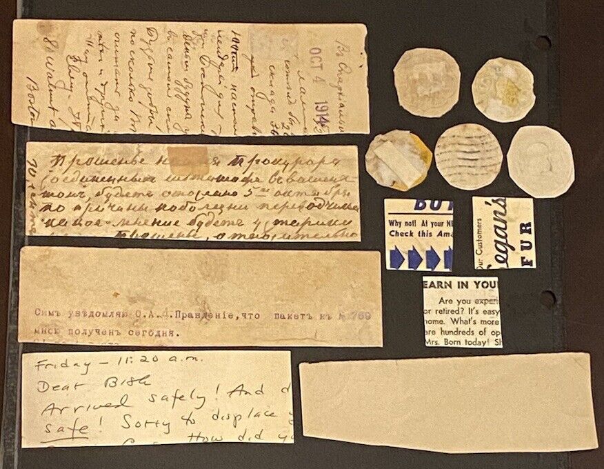 US STAMPS-BOB-POSTCARD CUT CORNERS-USED (13) TOTAL-1800’s TO 1981.  CUT-TO-SHAPE