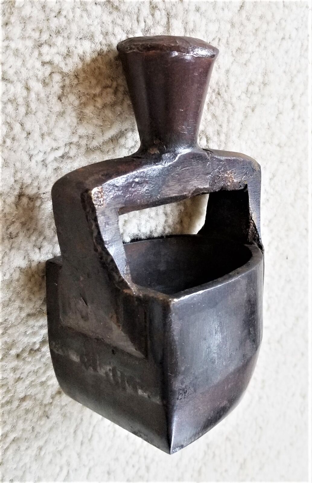 1700s antique COBBLERS hand wrought iron SHOE HEEL MOLD stamp form steampunk