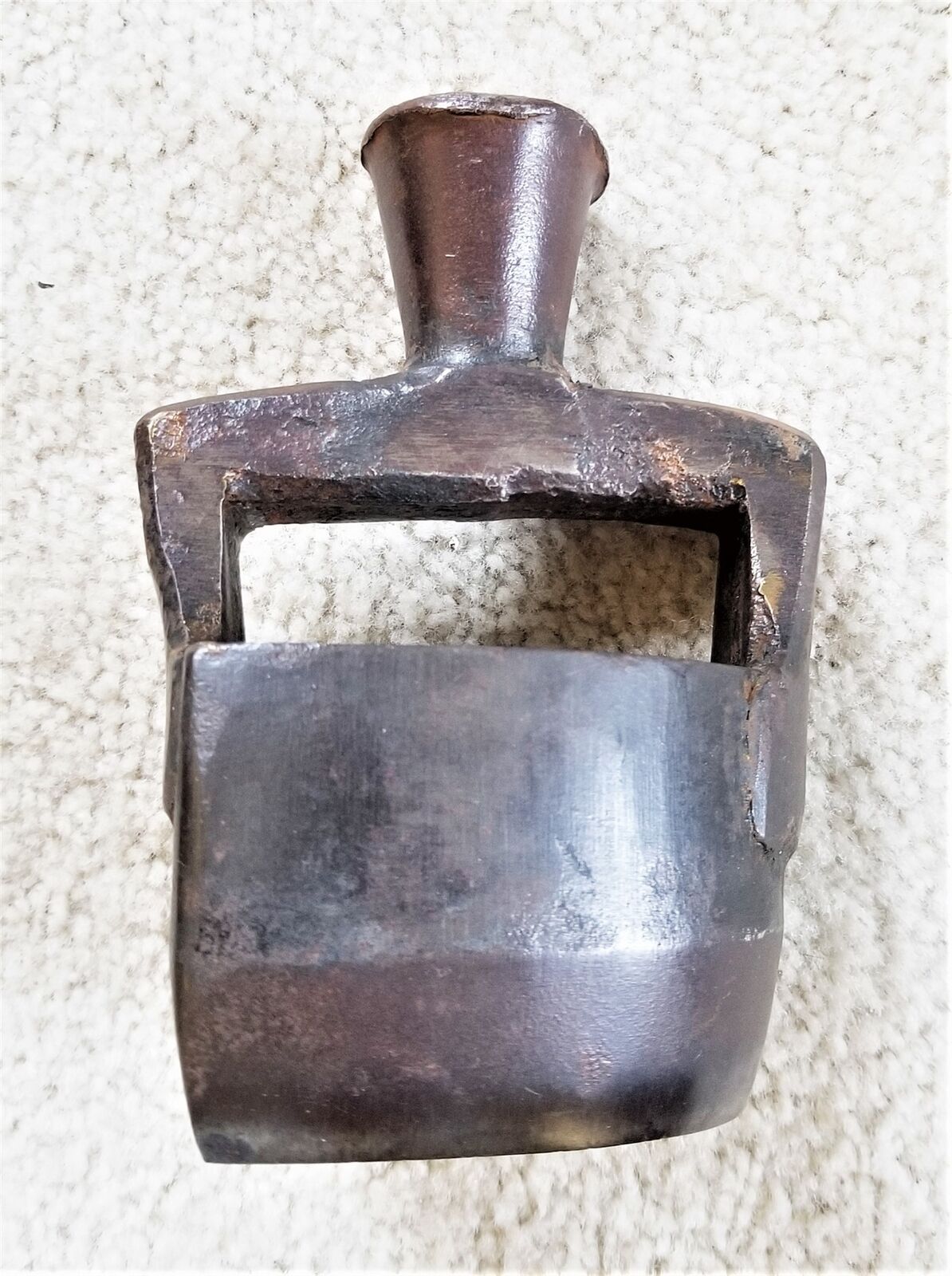 1700s antique COBBLERS hand wrought iron SHOE HEEL MOLD stamp form steampunk