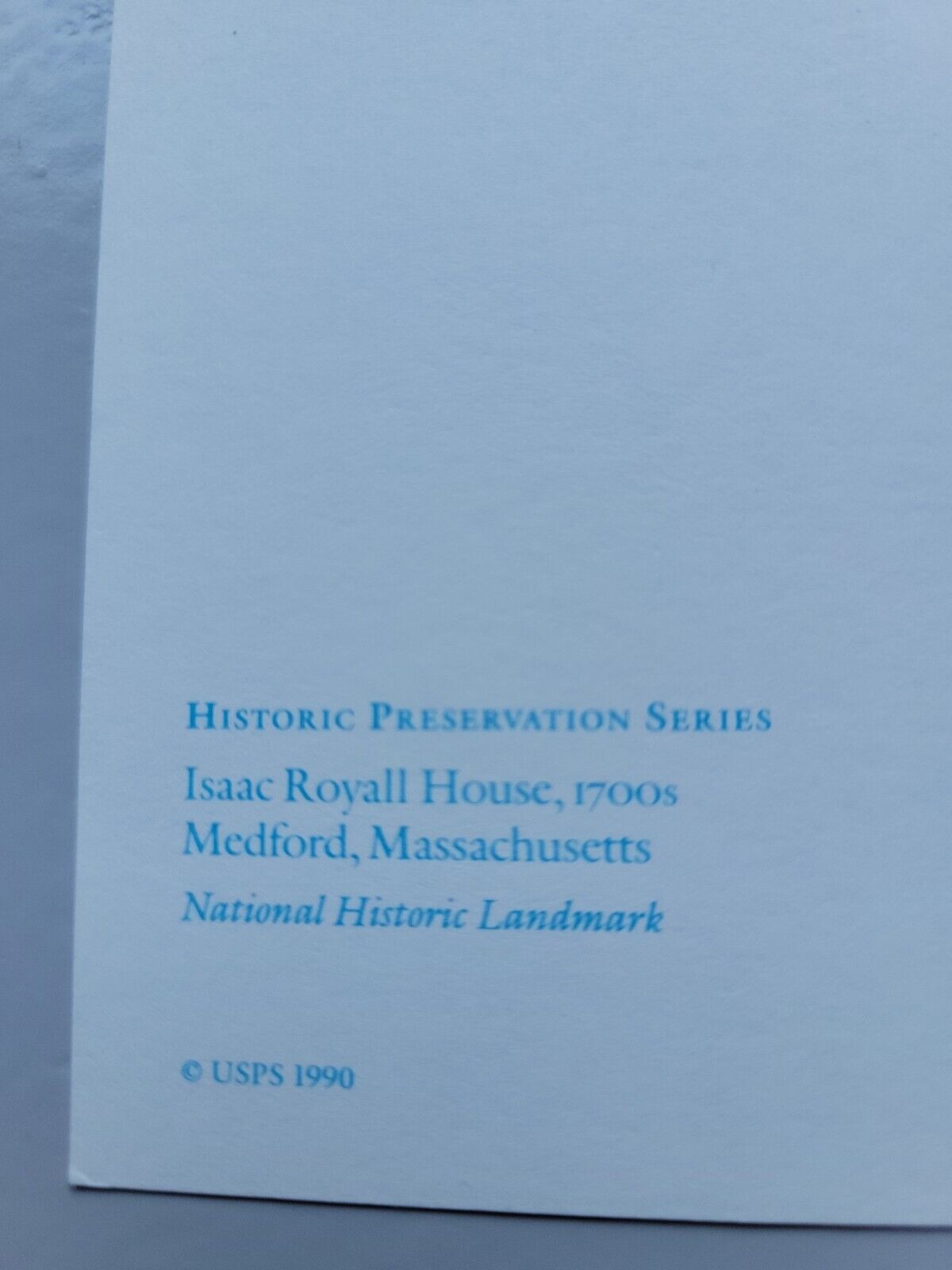 Postal Stationery. Post Card. UNUSED. UX160. Isaac Royall House, 1700s. 