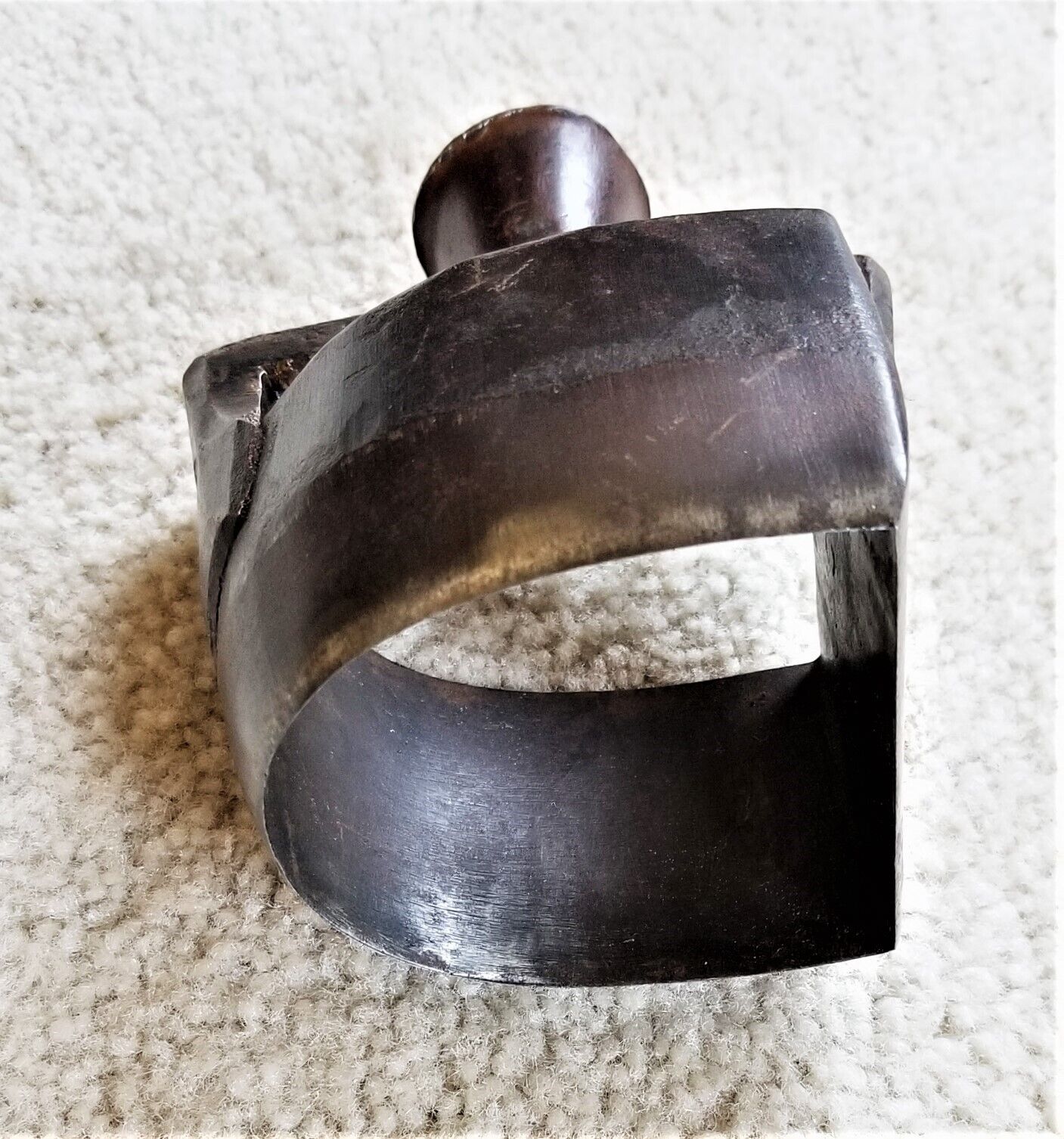 1700s antique COBBLERS hand wrought iron SHOE HEEL MOLD stamp form steampunk