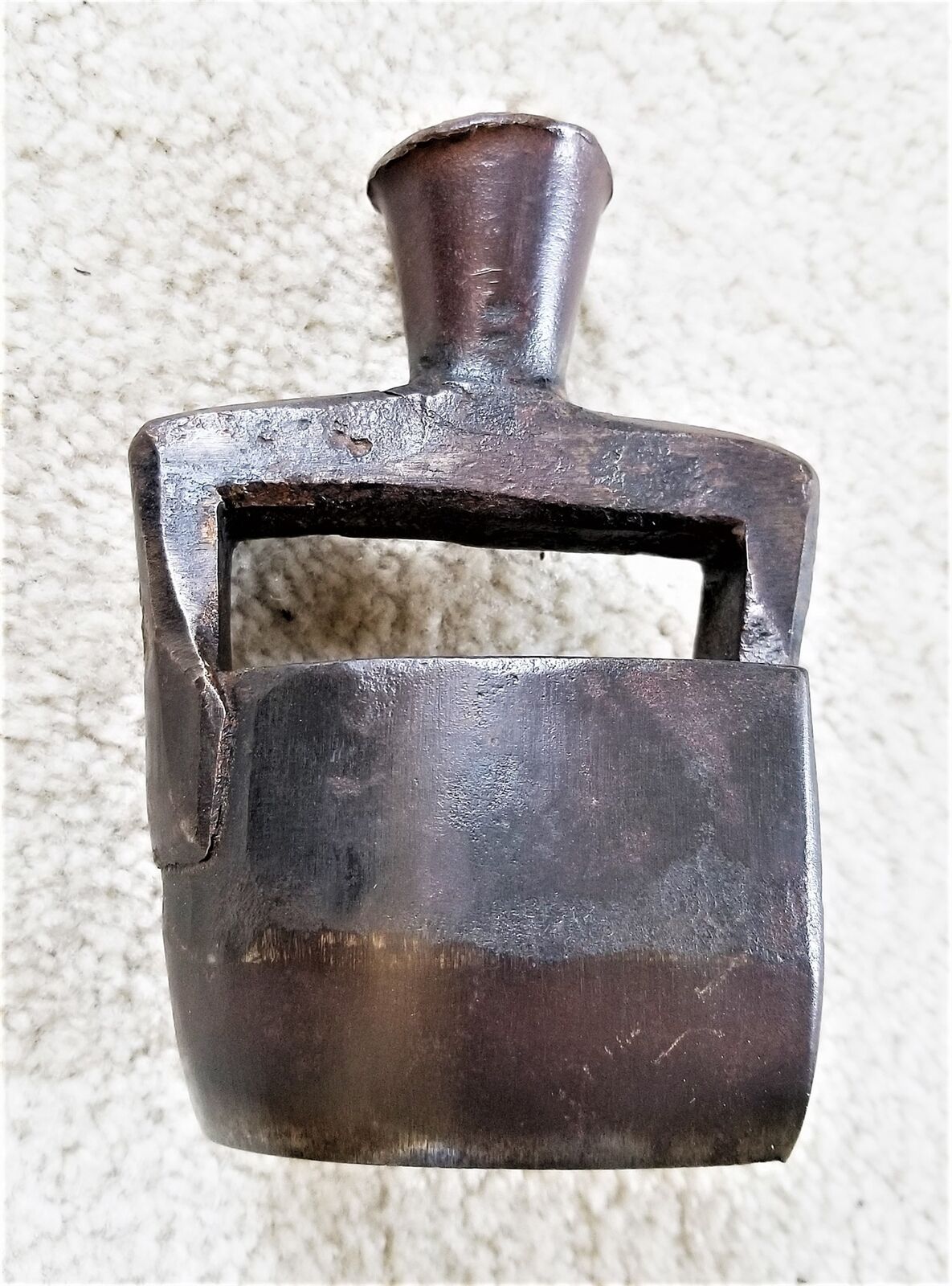 1700s antique COBBLERS hand wrought iron SHOE HEEL MOLD stamp form steampunk