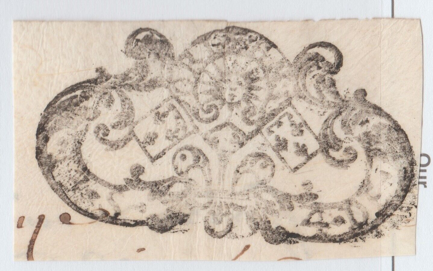 France revenue fiscal stamp 9-25-22 Cinderella OLD! 1700's or late 1600's