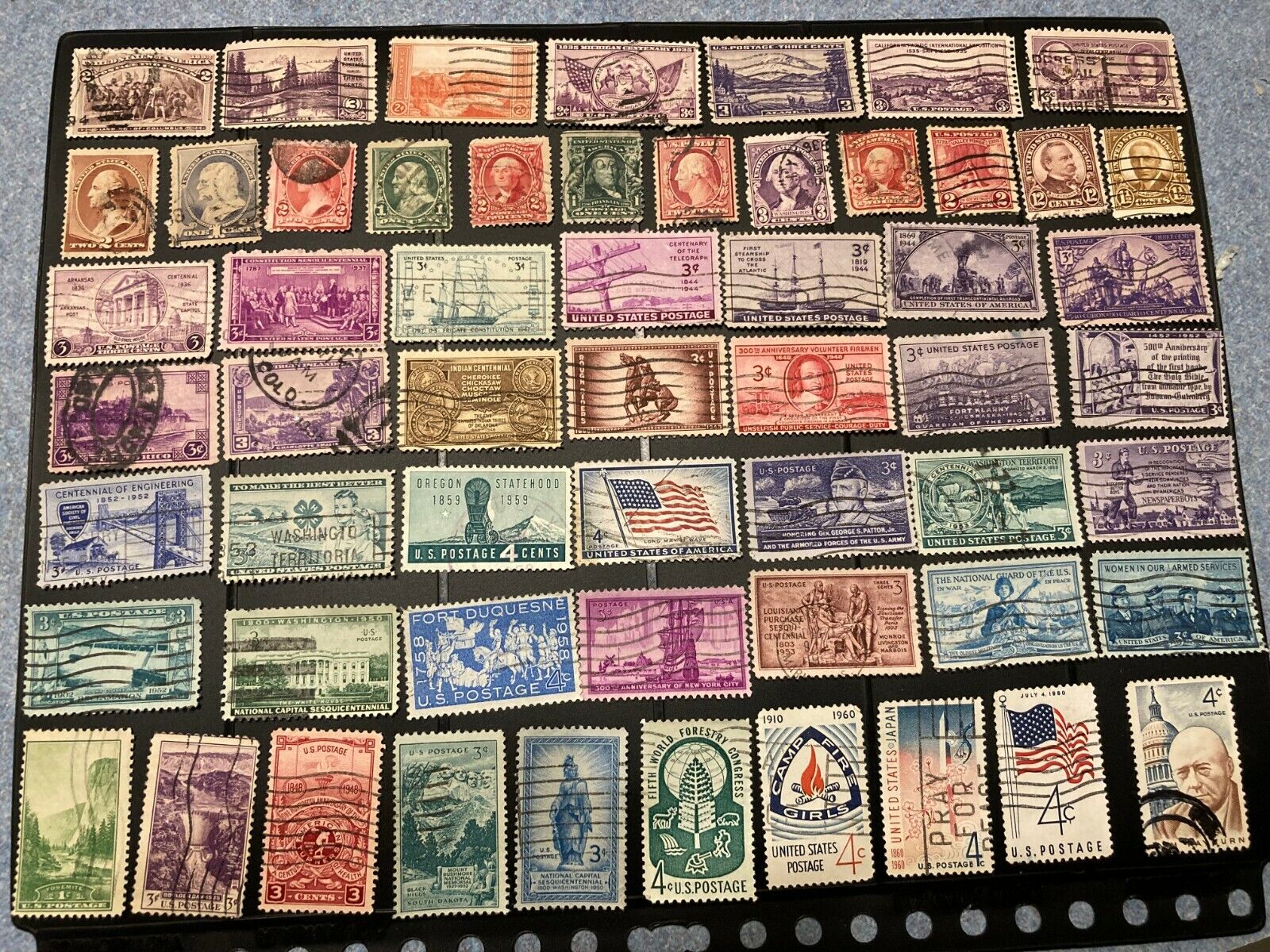 250 used U.S. stamps all different 1800's - 2021. Very Fine. 1 cent to Forever