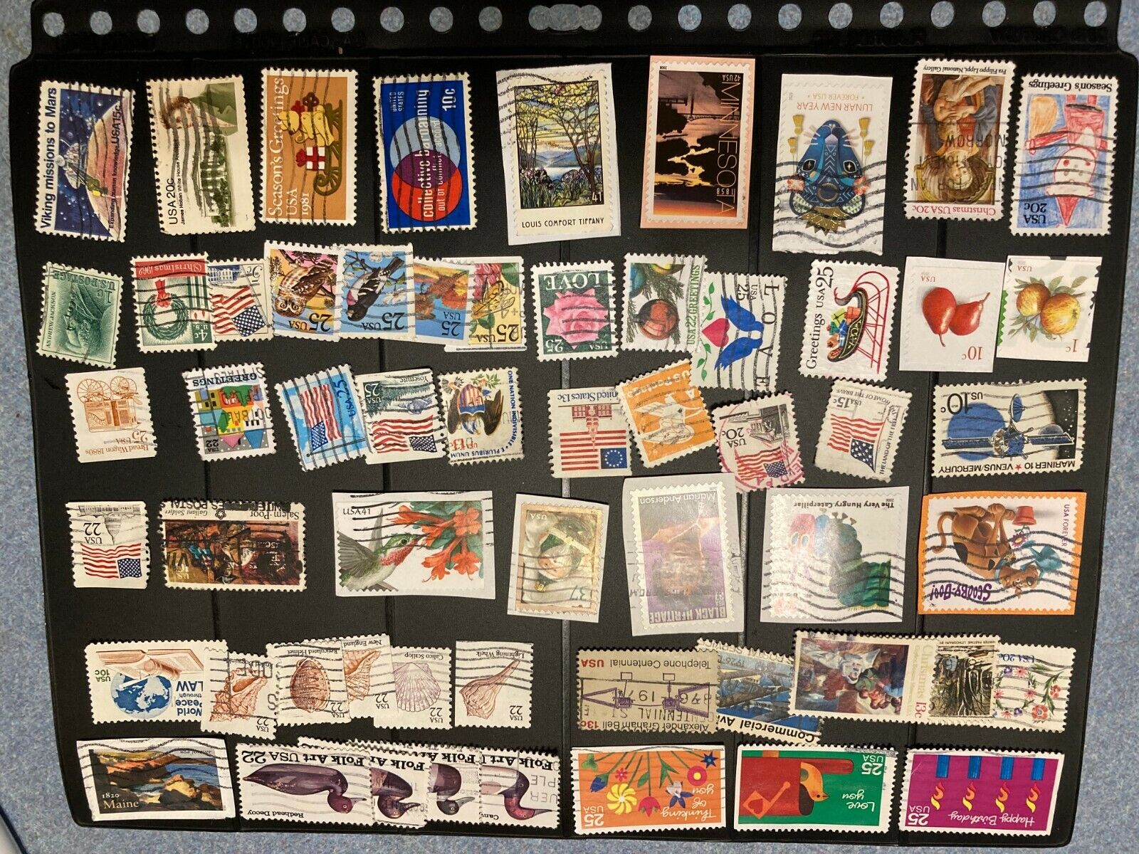 250 used U.S. stamps all different 1800's - 2021. Very Fine. 1 cent to Forever