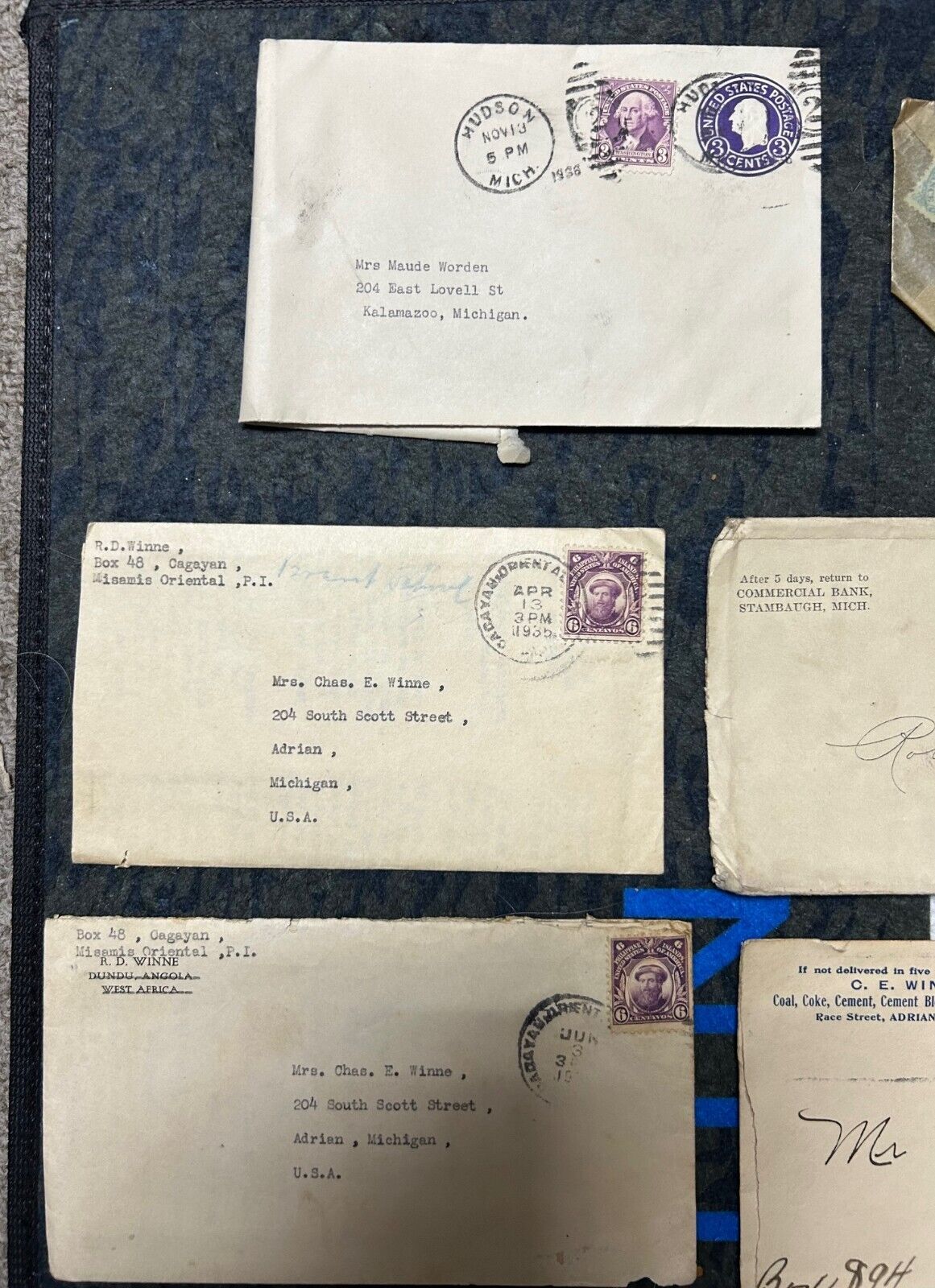 Old Letters Covers Stamps  revenue stamps 1800S - 1900S.  40 Items+ Michigan
