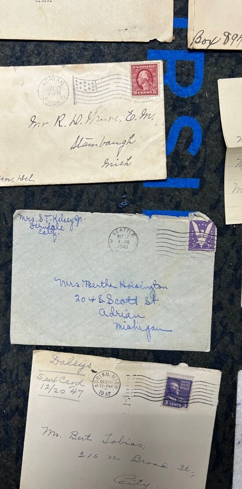 Old Letters Covers Stamps  revenue stamps 1800S - 1900S.  40 Items+ Michigan