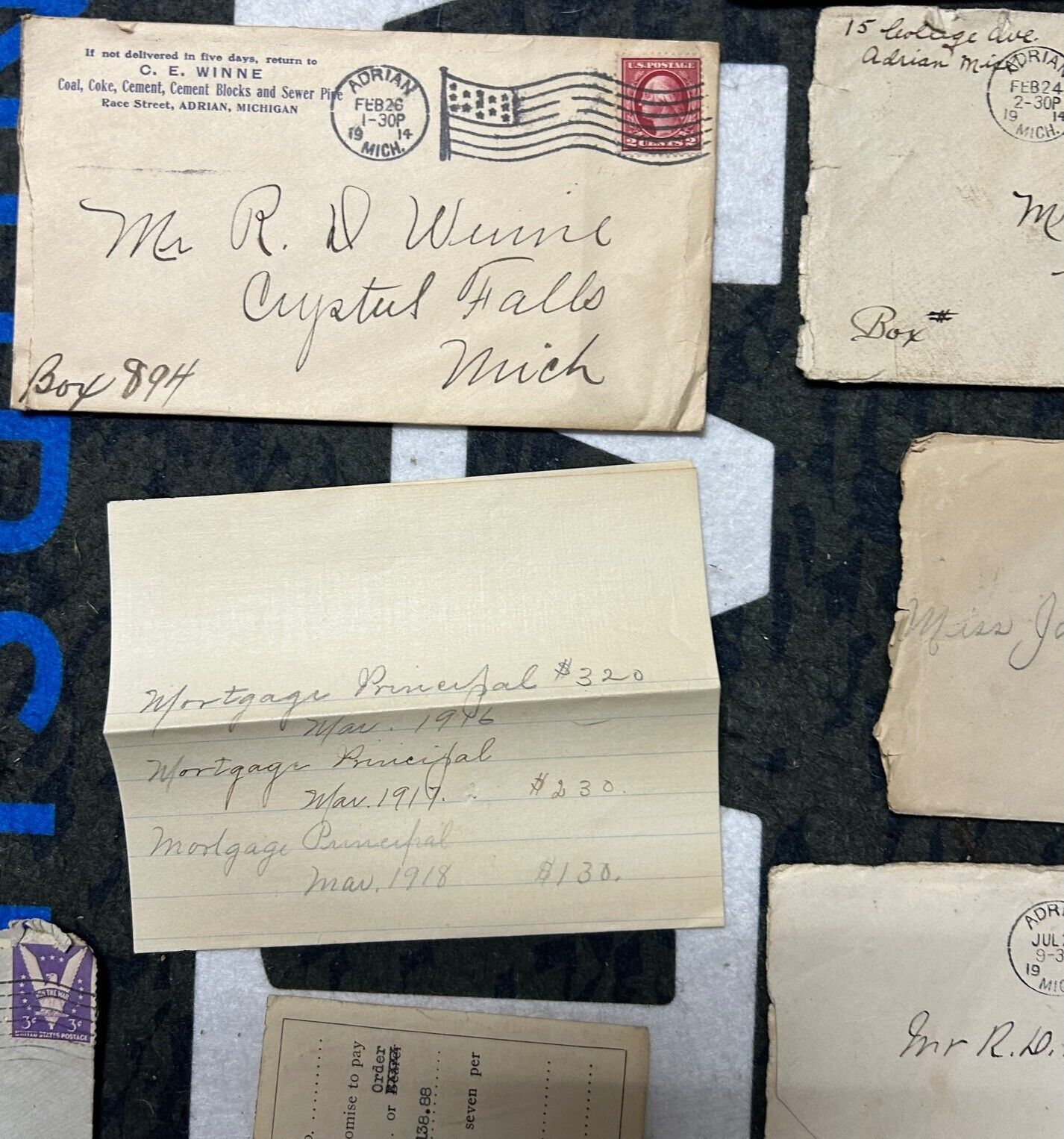 Old Letters Covers Stamps  revenue stamps 1800S - 1900S.  40 Items+ Michigan