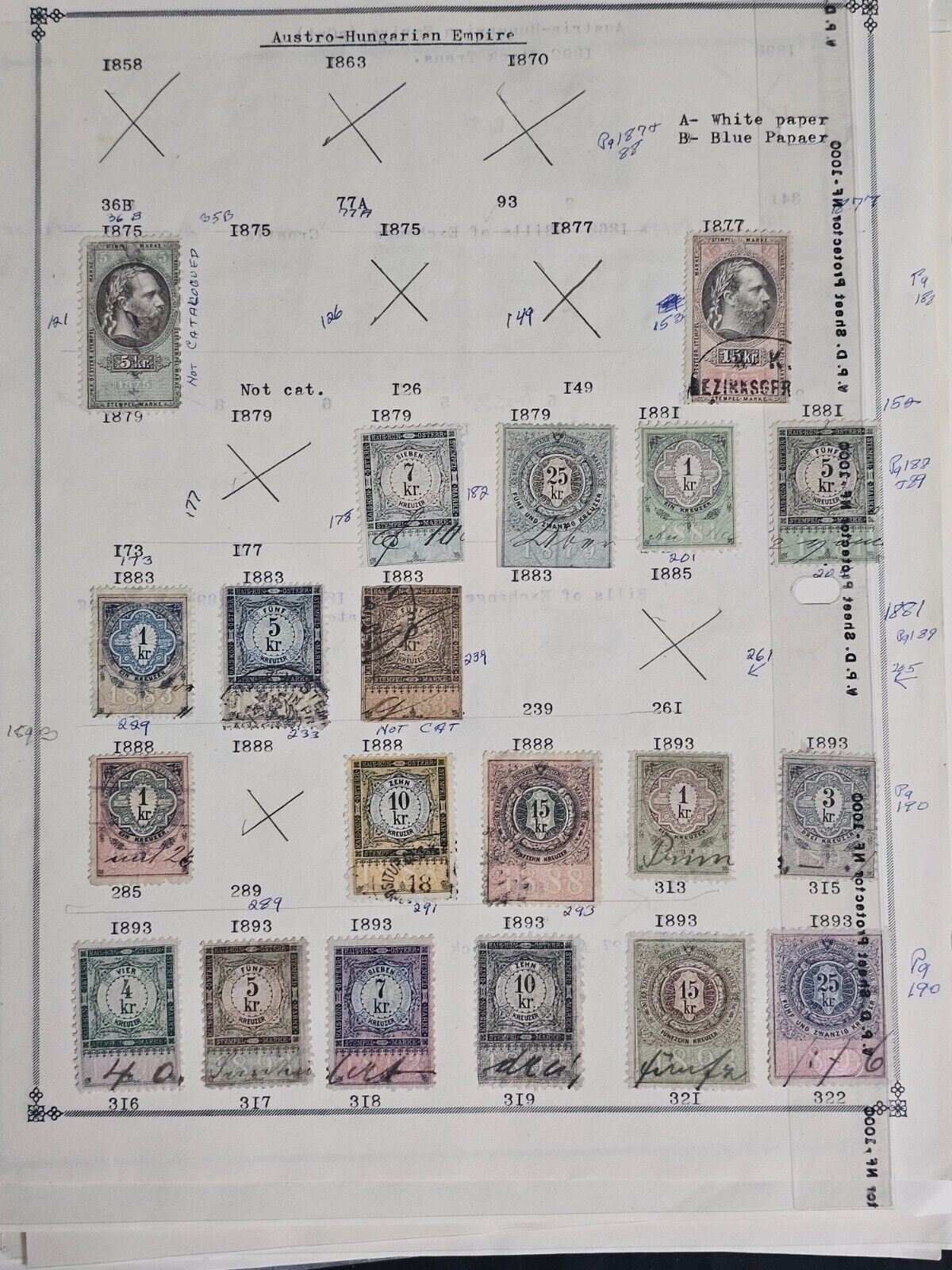 Europe & Russia 1800s Revenue Stamp Collection Lot of 400+ On Pages