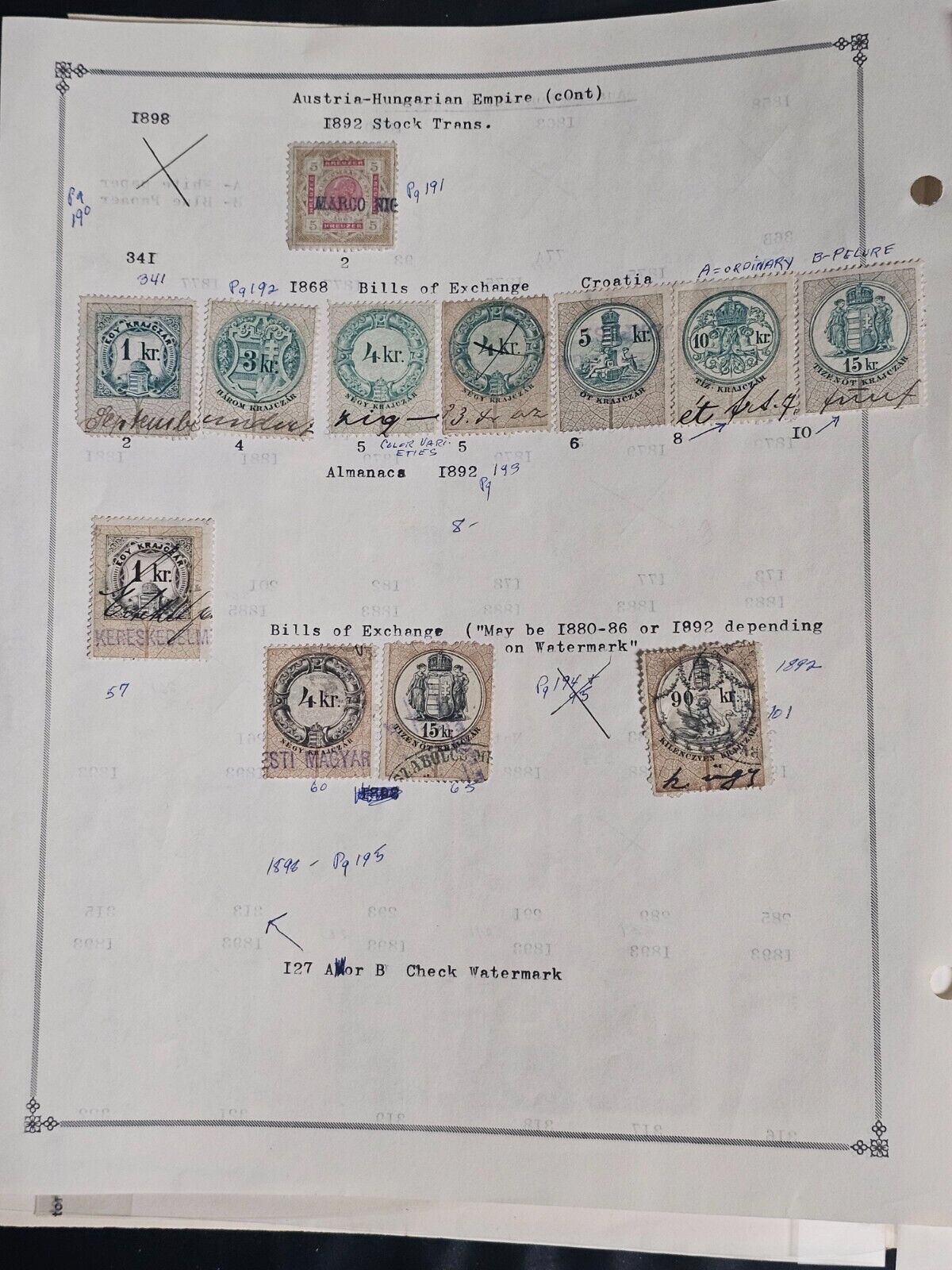 Europe & Russia 1800s Revenue Stamp Collection Lot of 400+ On Pages
