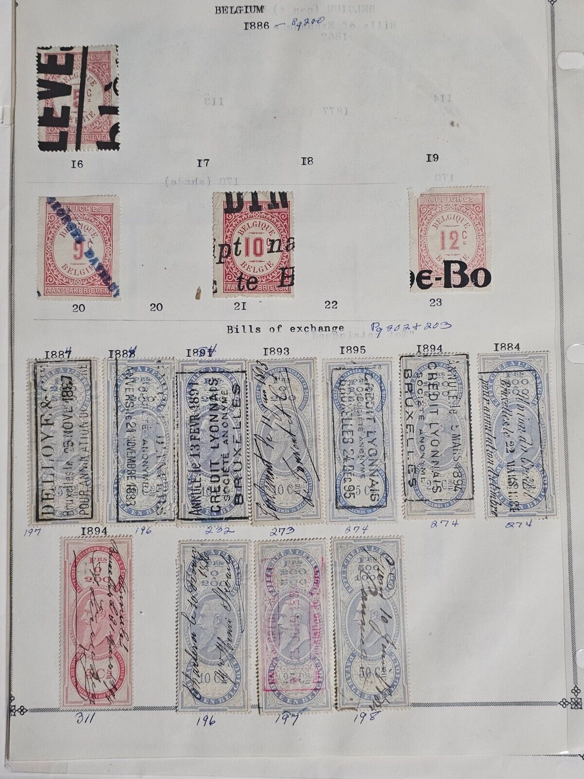 Europe & Russia 1800s Revenue Stamp Collection Lot of 400+ On Pages
