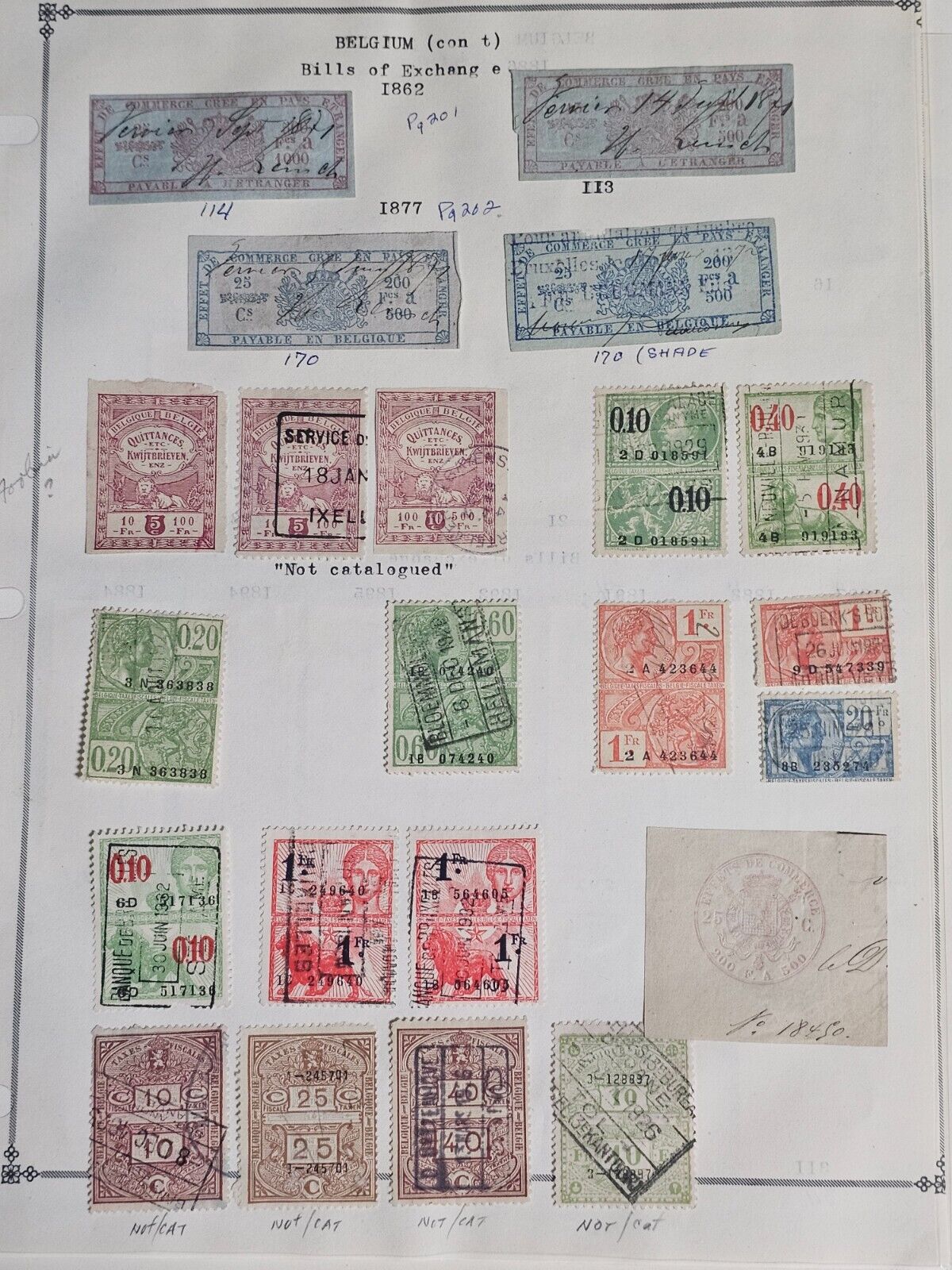 Europe & Russia 1800s Revenue Stamp Collection Lot of 400+ On Pages