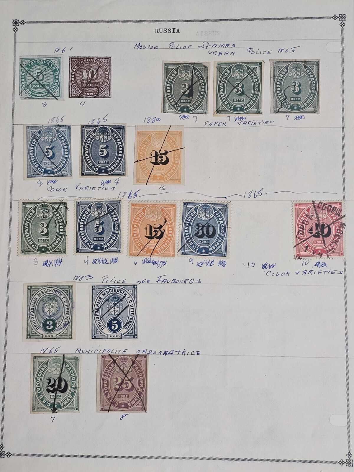 Europe & Russia 1800s Revenue Stamp Collection Lot of 400+ On Pages
