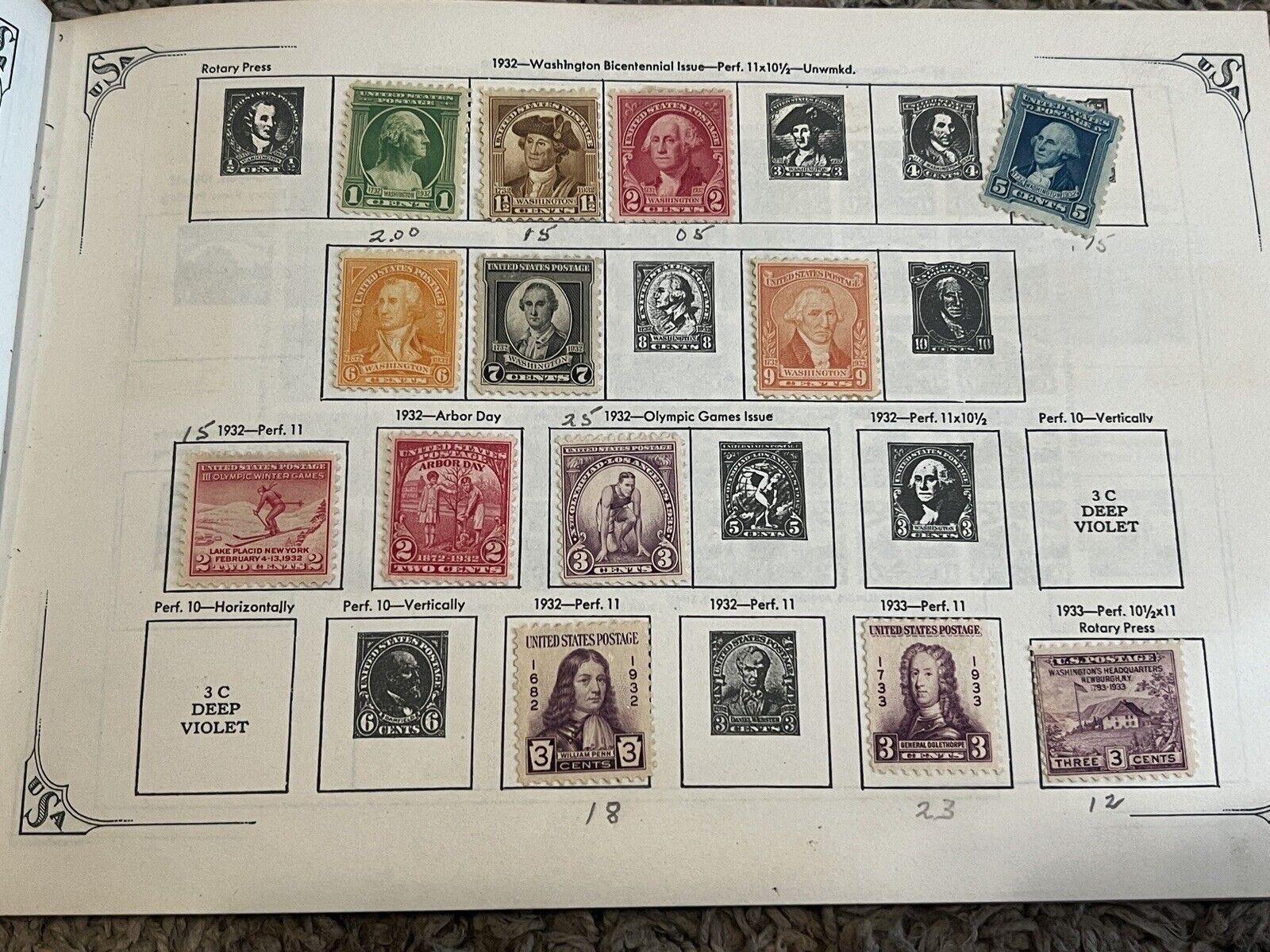 AMAZING FULLY ILLUSTRATED FILLED WITH MINT MH U.S. STAMPS, 1800’s-1900’s LOT