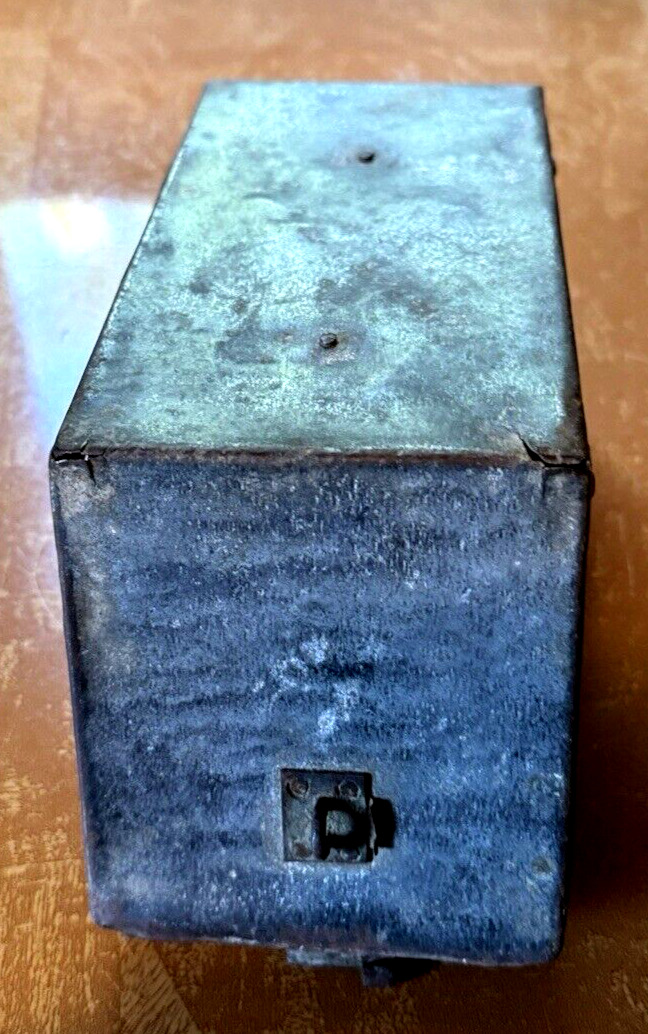 Antique Metal Cash and Stamp Box Late 1800's early 1900's, Primitive